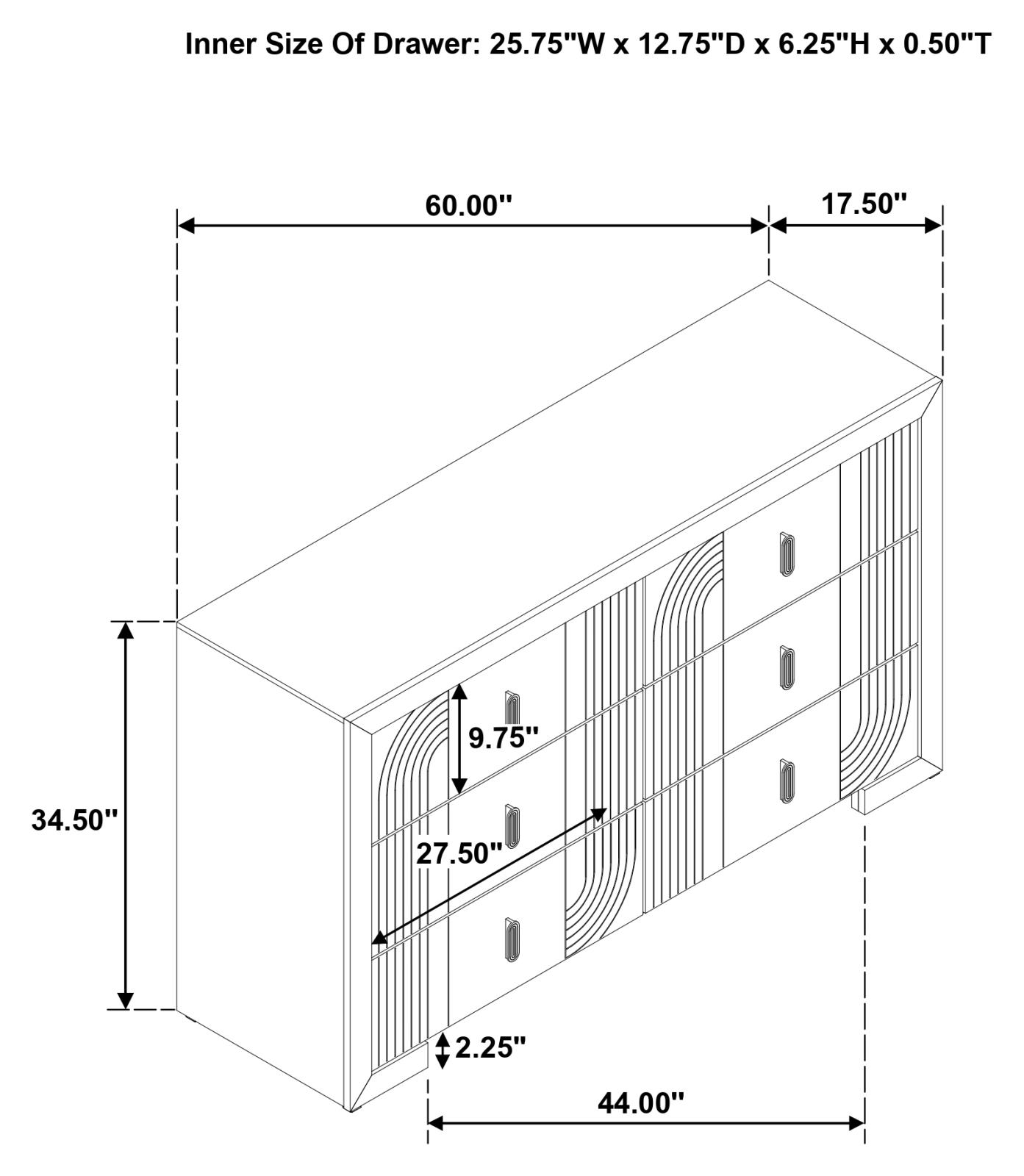 Etienne 6-drawer Bedroom Dresser Walnut - Image 13