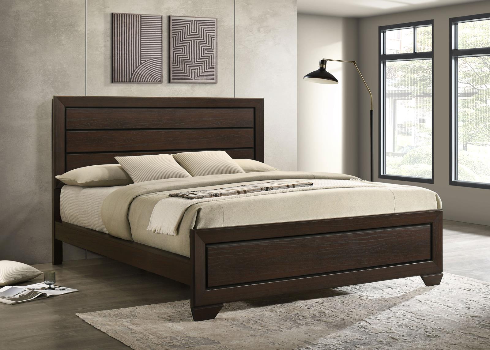 Kauffman Wood California King Panel Bed Dark Cocoa - Image 2