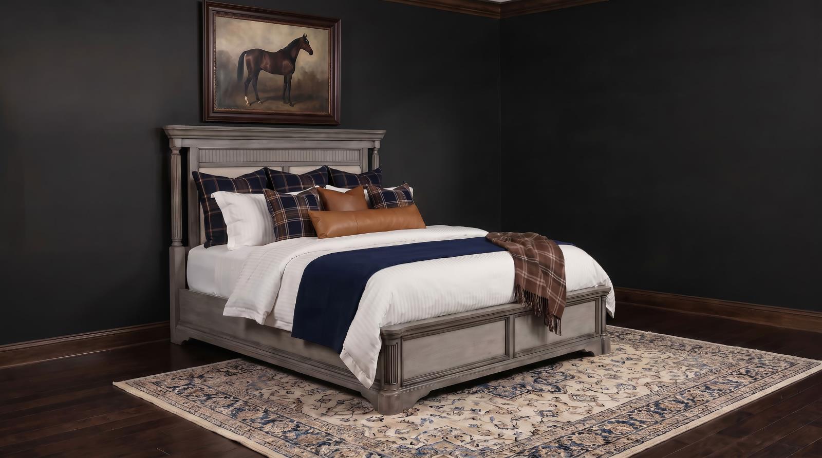 Cresswell Eastern King Upholstered Panel Bed Weathered Taupe - Image 2
