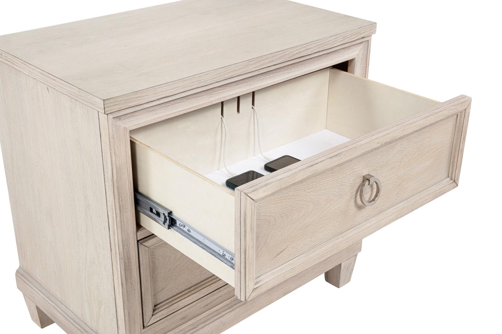 Pembroke 2-drawer Nightstand Bedside Table Washed Oak - Image 10