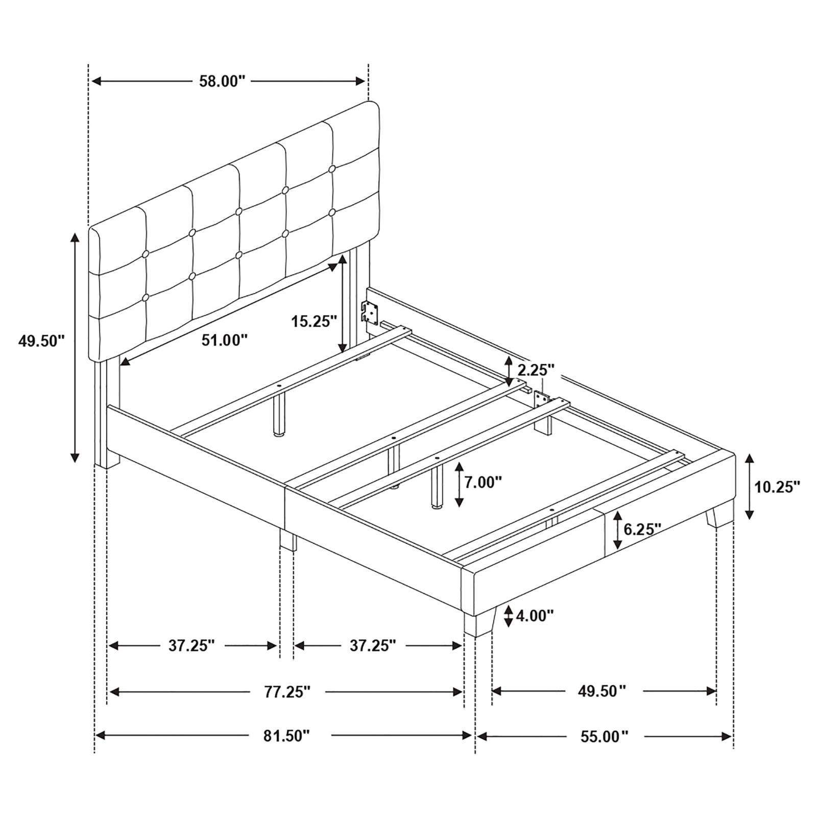 Mapes Upholstered Full Panel Bed Charcoal - Image 5