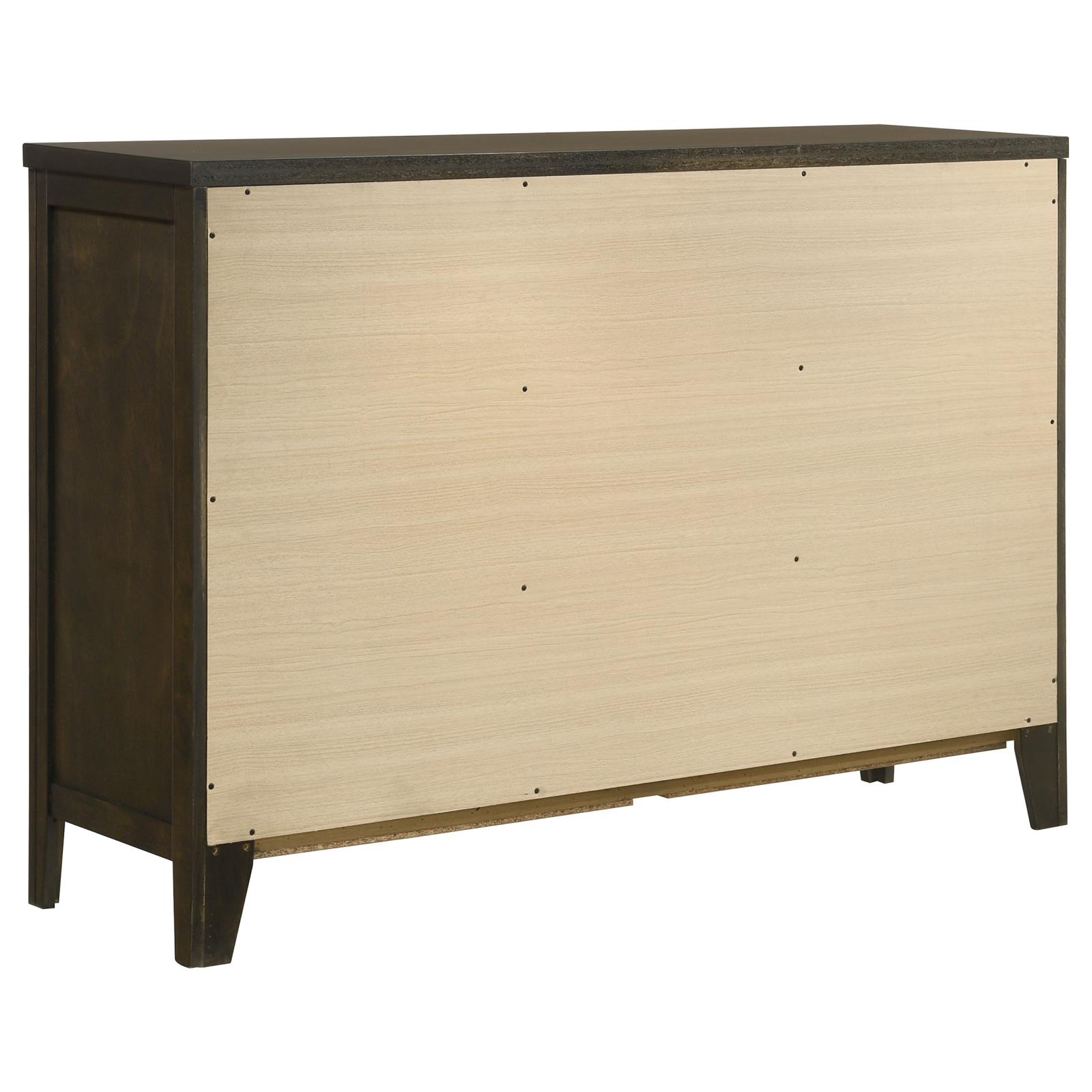 Wilkes Transitional 6-Drawer Dresser with Metal Knobs Dark Cocoa - Image 6
