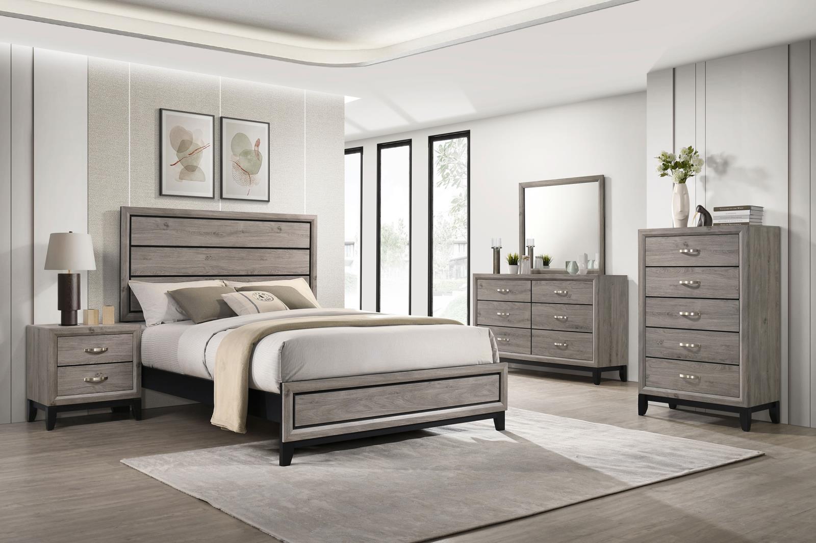 Valen Wood Queen Panel Bed Light Taupe - Image 10