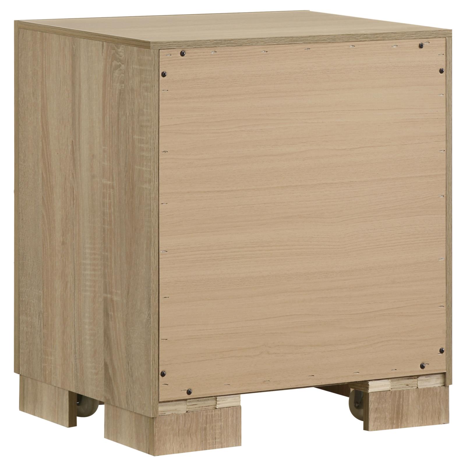 Arielle 2-Drawer Nightstand with Concealed Casters Light Oak - Image 4