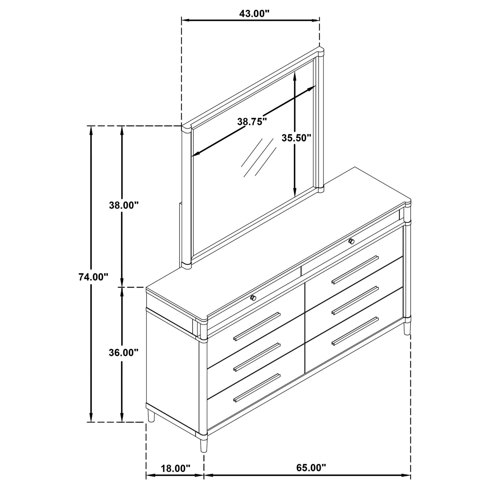 Gracemont 8-drawer Bedroom Dresser with Mirror White - Image 14