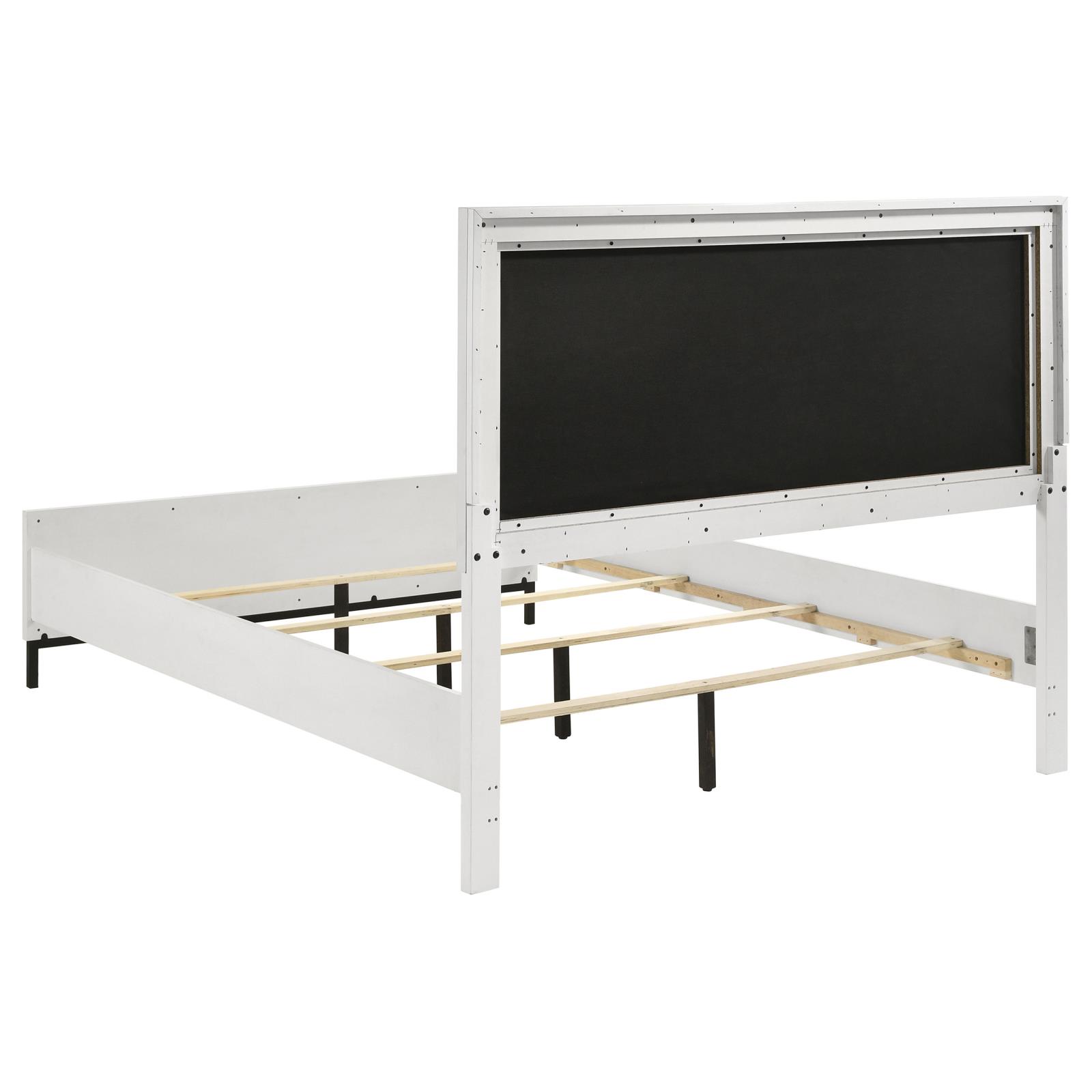 Sonora Queen Upholstered Panel Bed White - Image 4