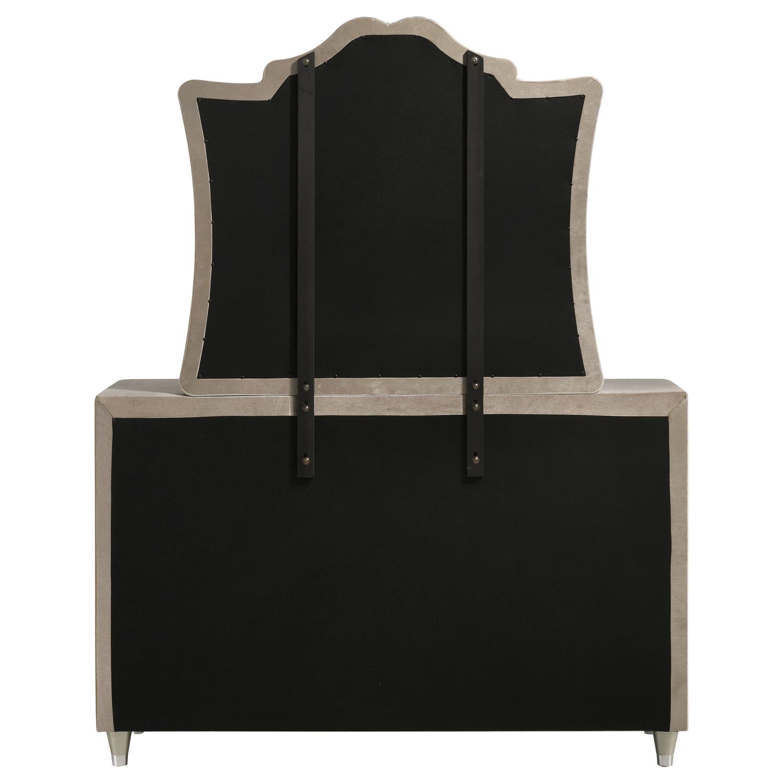 Antonella 7-drawer Upholstered Dresser with Mirror Ivory - Image 7