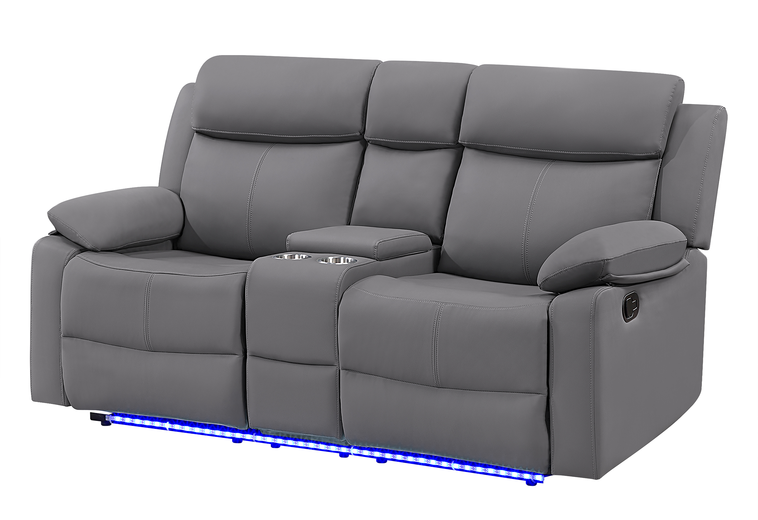 U6026 - 3 Piece Living Room Set (46A Reclining Sofa, Console Reclining Loveseat With Speaker) - Gray - Image 3