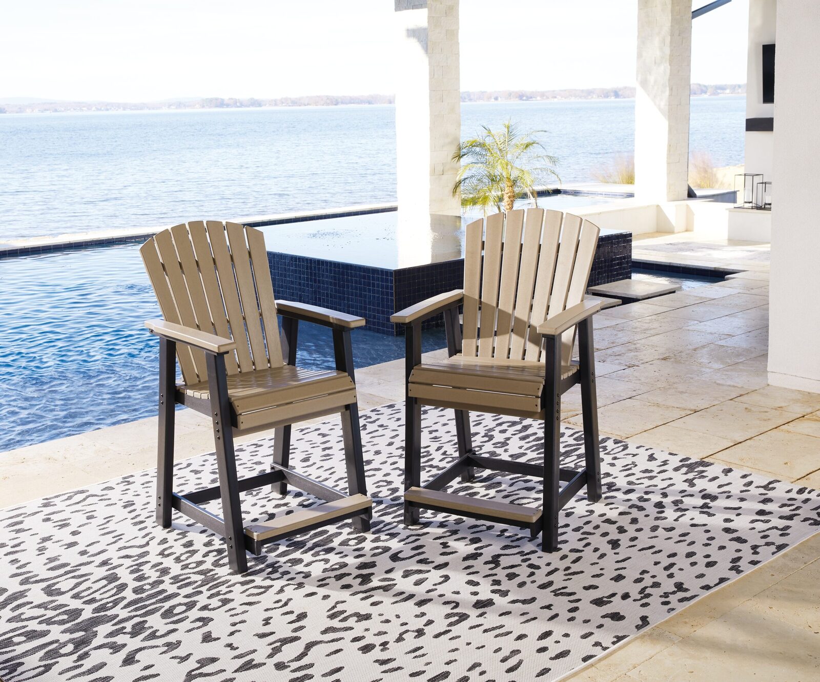 Fairen Trail - 5 Pc. - Counter Dining Set - Black / Driftwood - Image 3