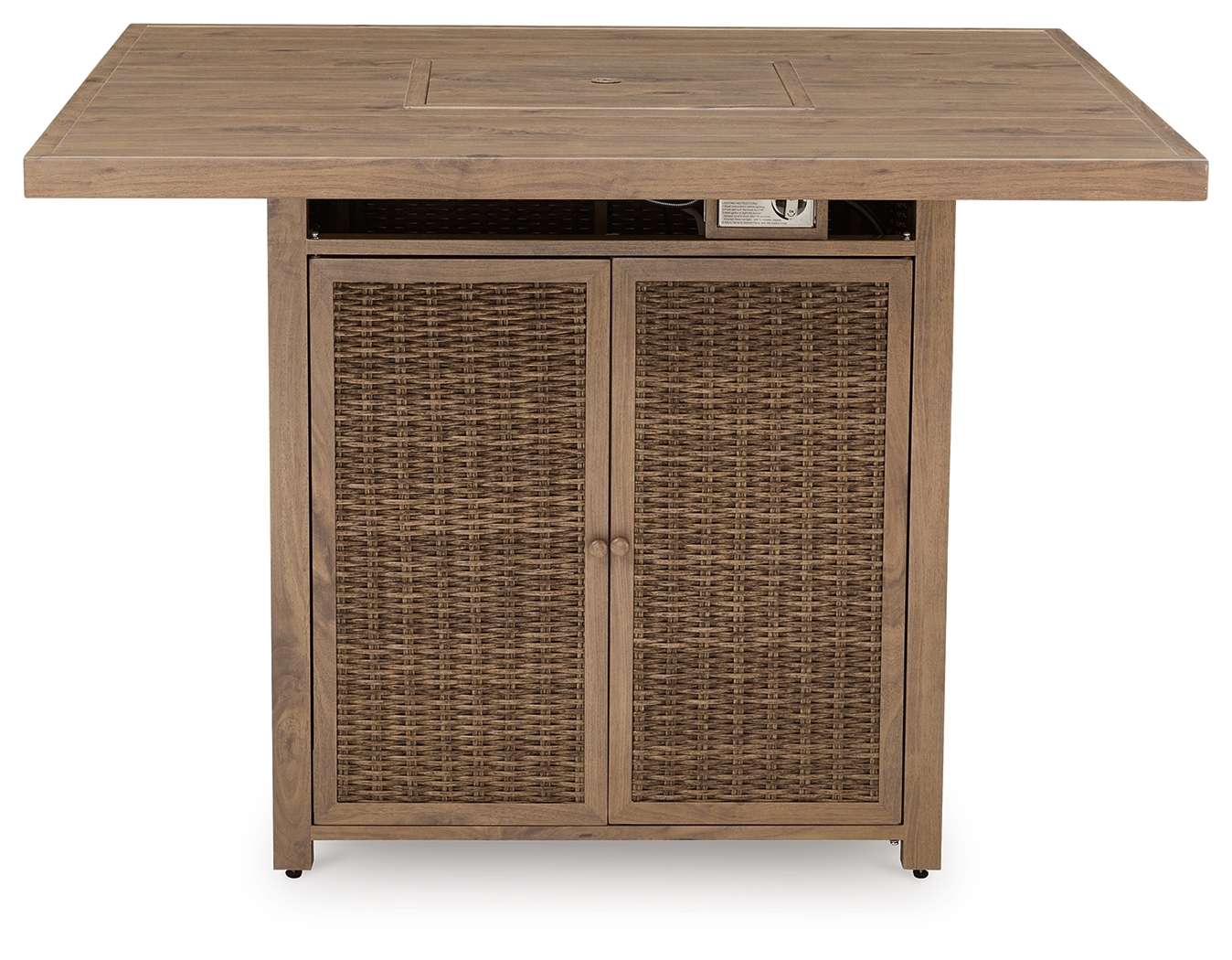 Walton Bridge - Square Bar Table W/Fire Pit - Driftwood - Image 4