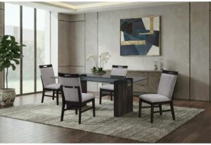 D4238 - Dining Room Set - Clear / Dark Brown / Light Gray