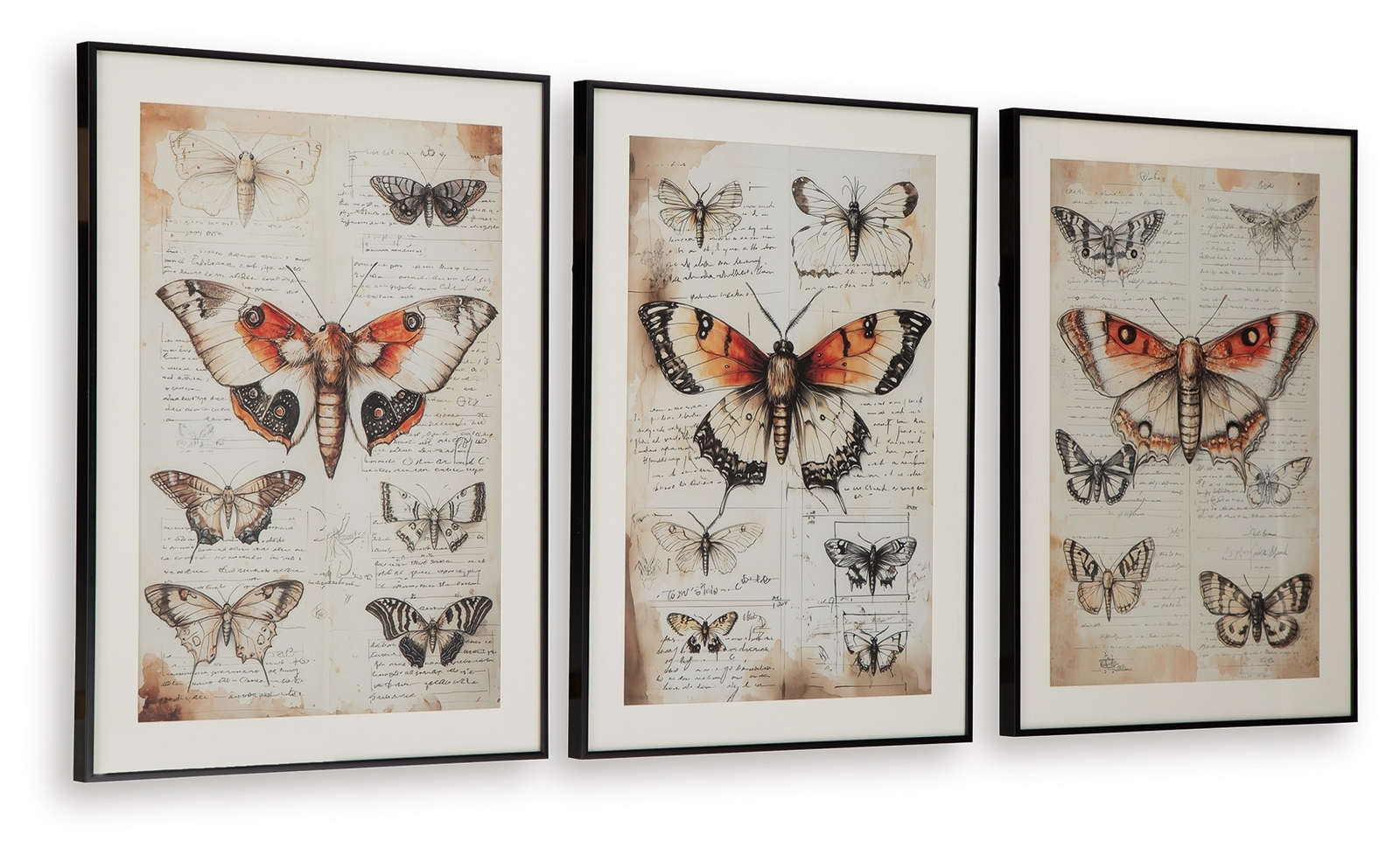 Jossletts - Wall Art Set (Set of 3) - Orange / Black / Ivory - Image 3