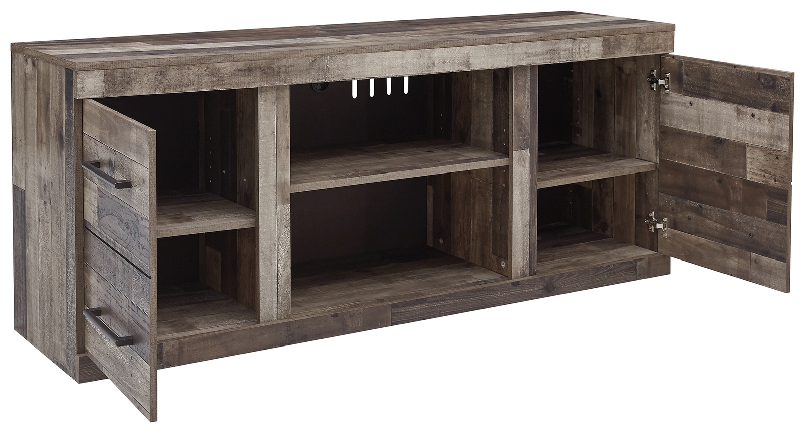 Derekson - LG TV Stand w/Fireplace Option - Multi Gray - Image 4