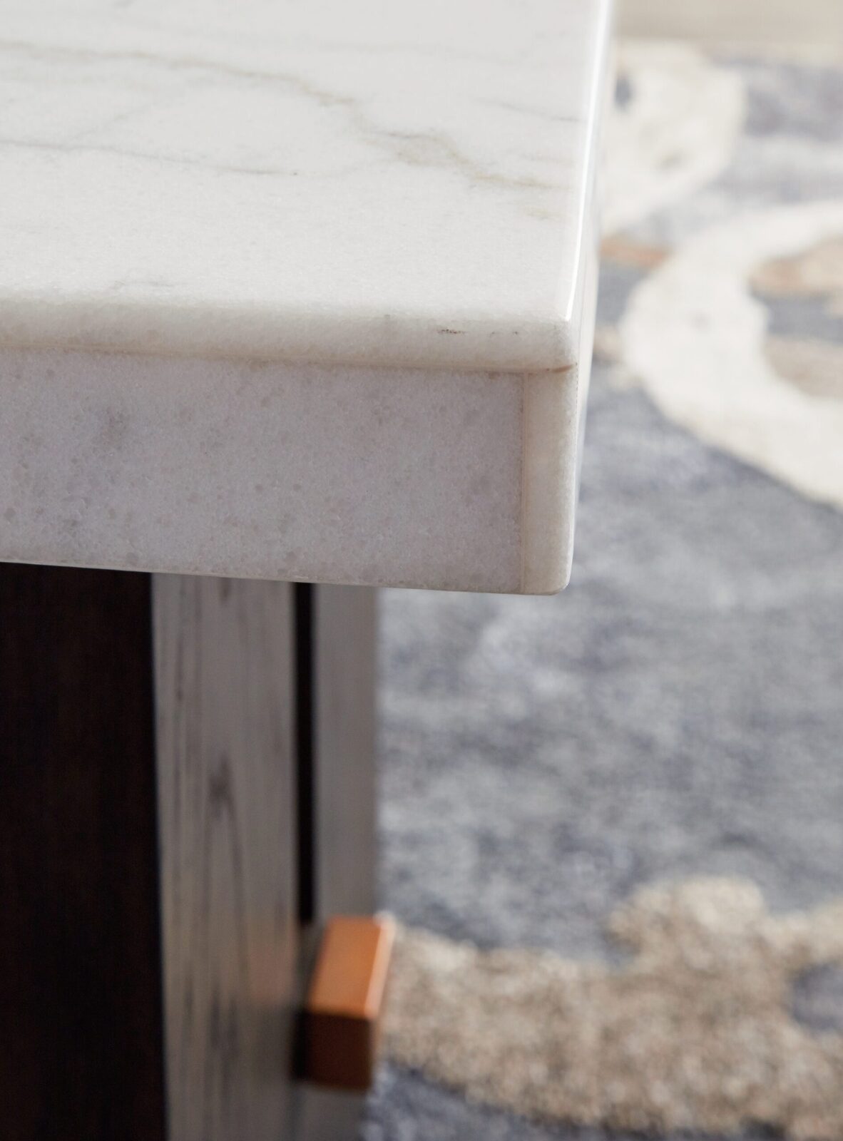 Burkhaus - Rectangular End Table - White / Dark Brown - Image 7