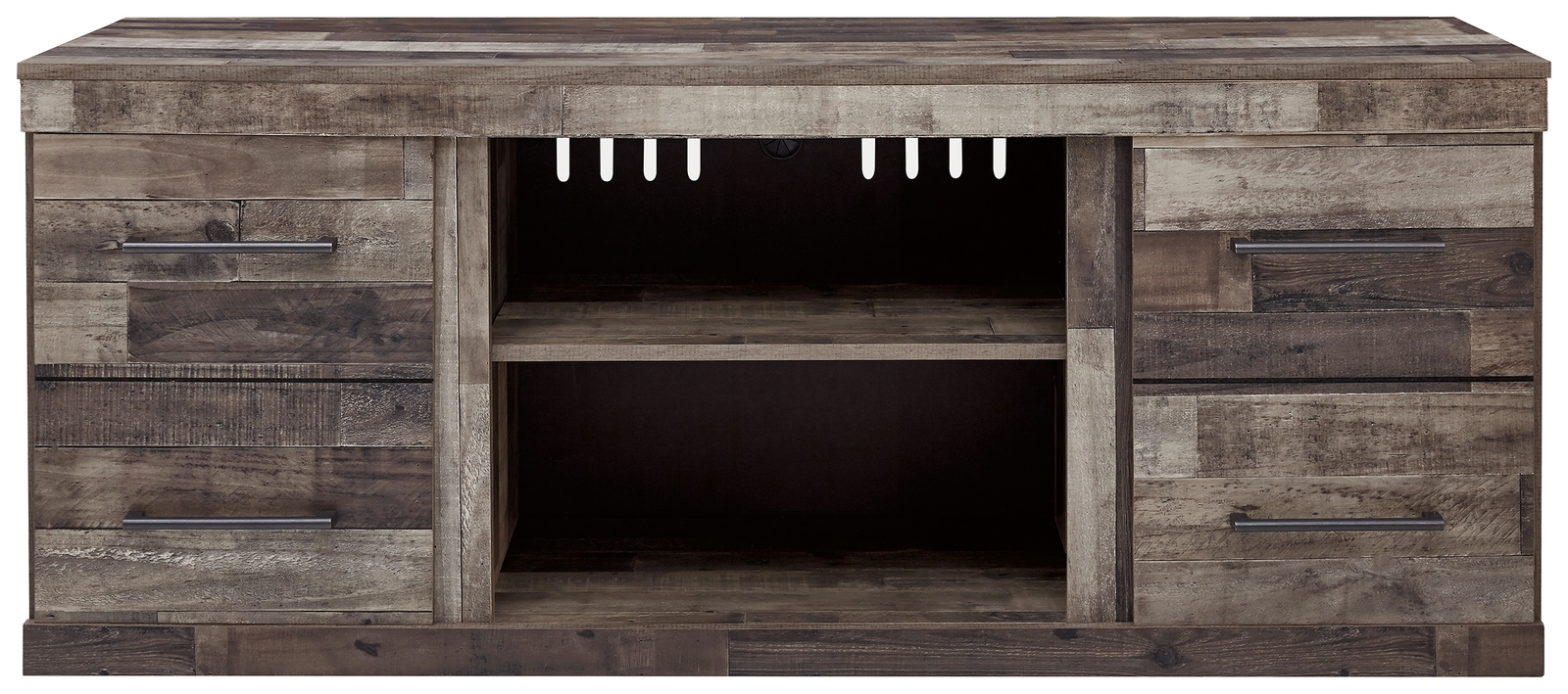 Derekson - LG TV Stand w/Fireplace Option - Multi Gray - Image 3