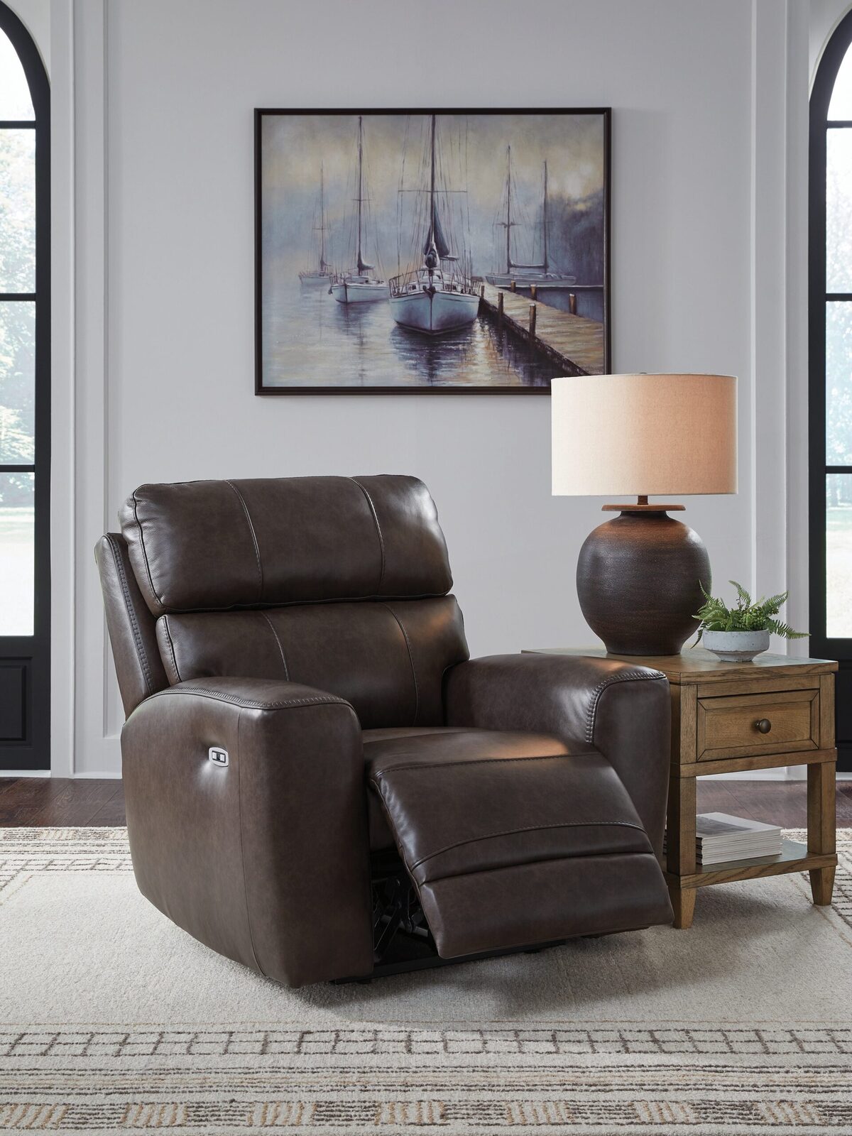 Crossplex - Power Recliner / Adjustable Headrest - Smoke - Image 8