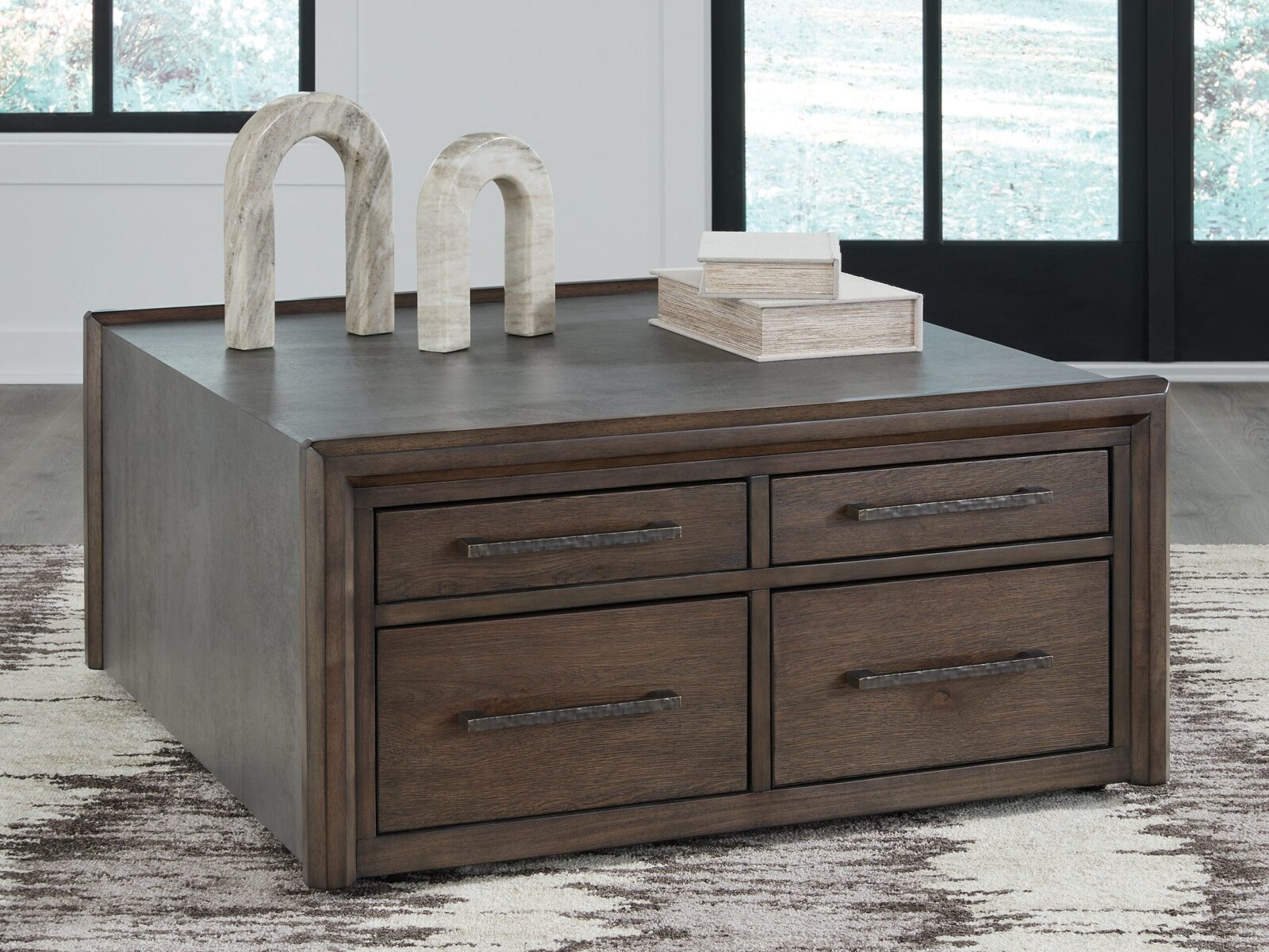 Kallenny - Square Cocktail Table - Brown / Gray - Image 2