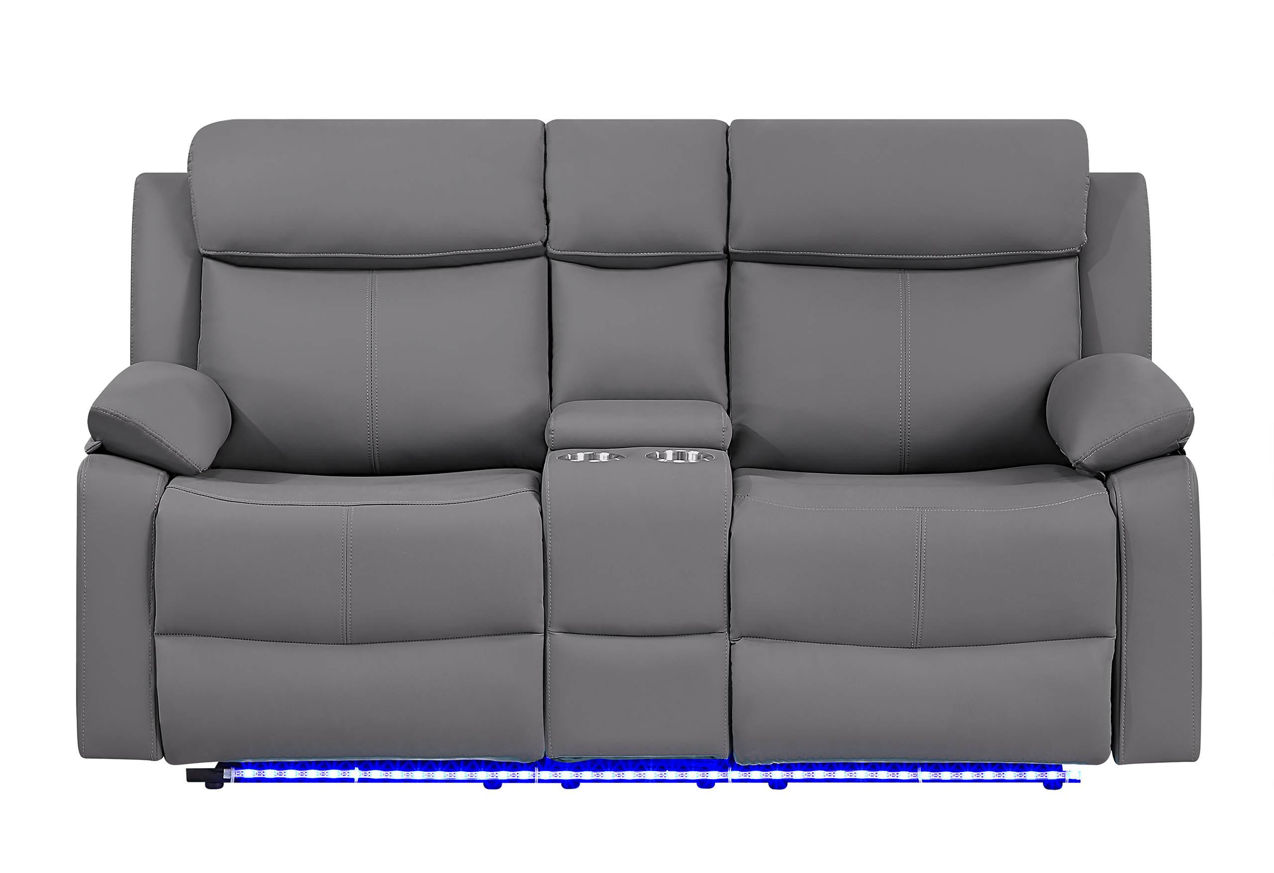 U6026 - 3 Piece Living Room Set (46A Reclining Sofa, Console Reclining Loveseat With Speaker) - Gray - Image 2