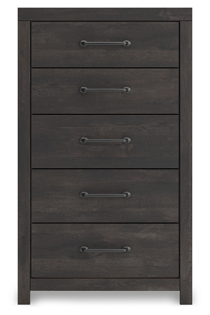 Hollivern - 4 Pc. - Twin Panel Storage Bed, Dresser, Mirror And Chest - Dark Gray - Image 9