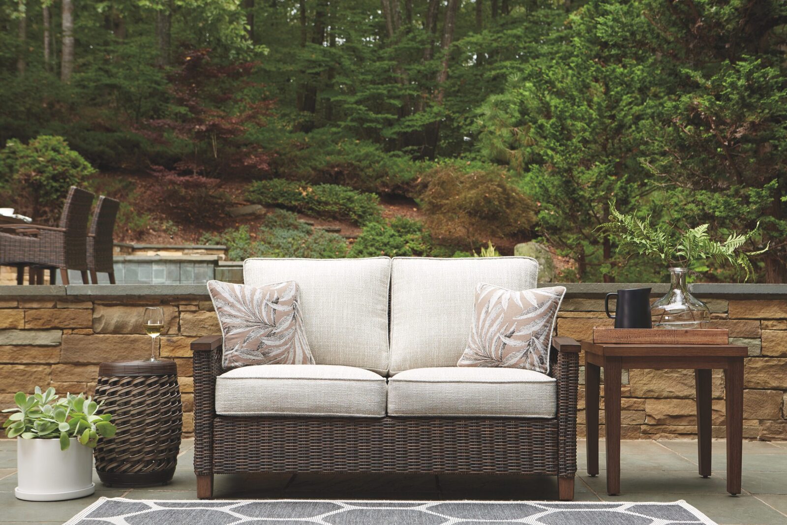 Paradise Trail - Loveseat w/Cushion - Medium Brown - Image 10