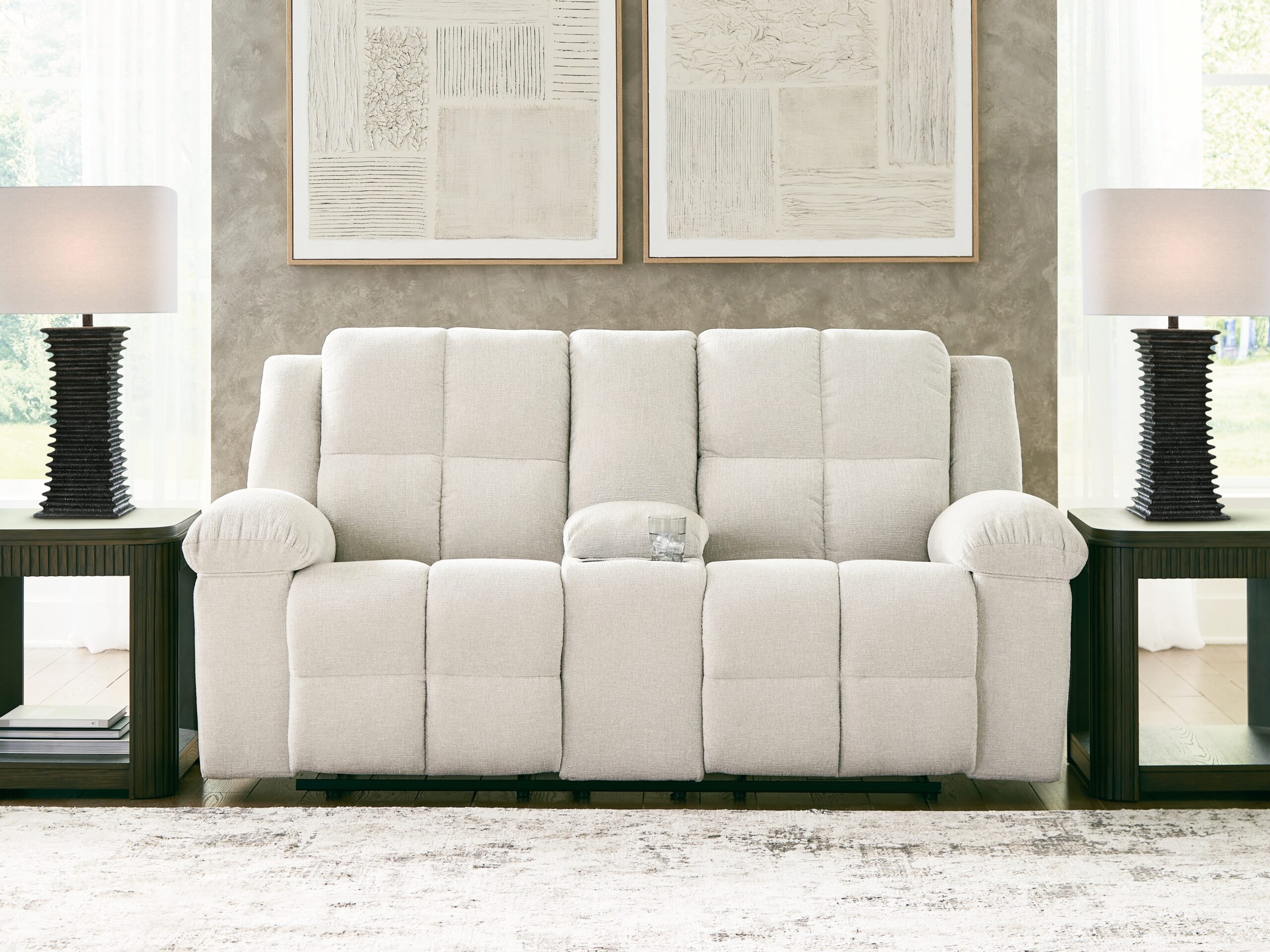 Orlen - Double Reclining Loveseat With Console - Winter - Image 2