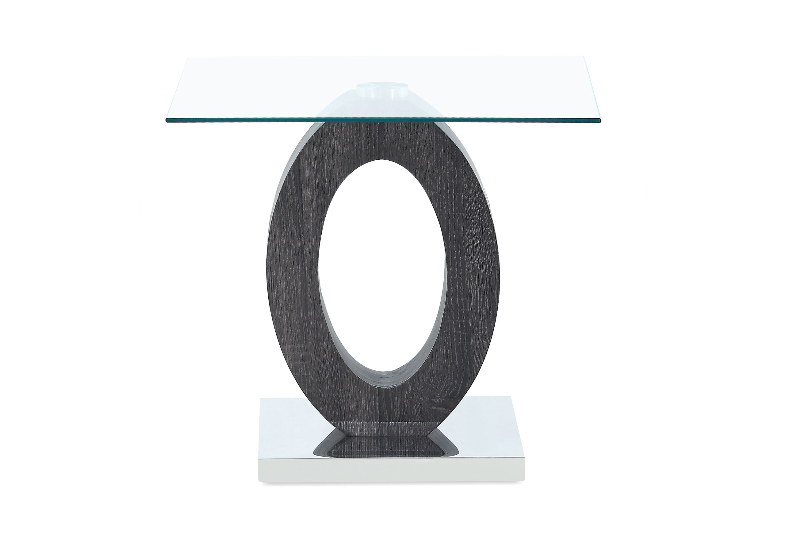 T1628 - End Table - Clear / Dark Gray / Silver / White - Image 2