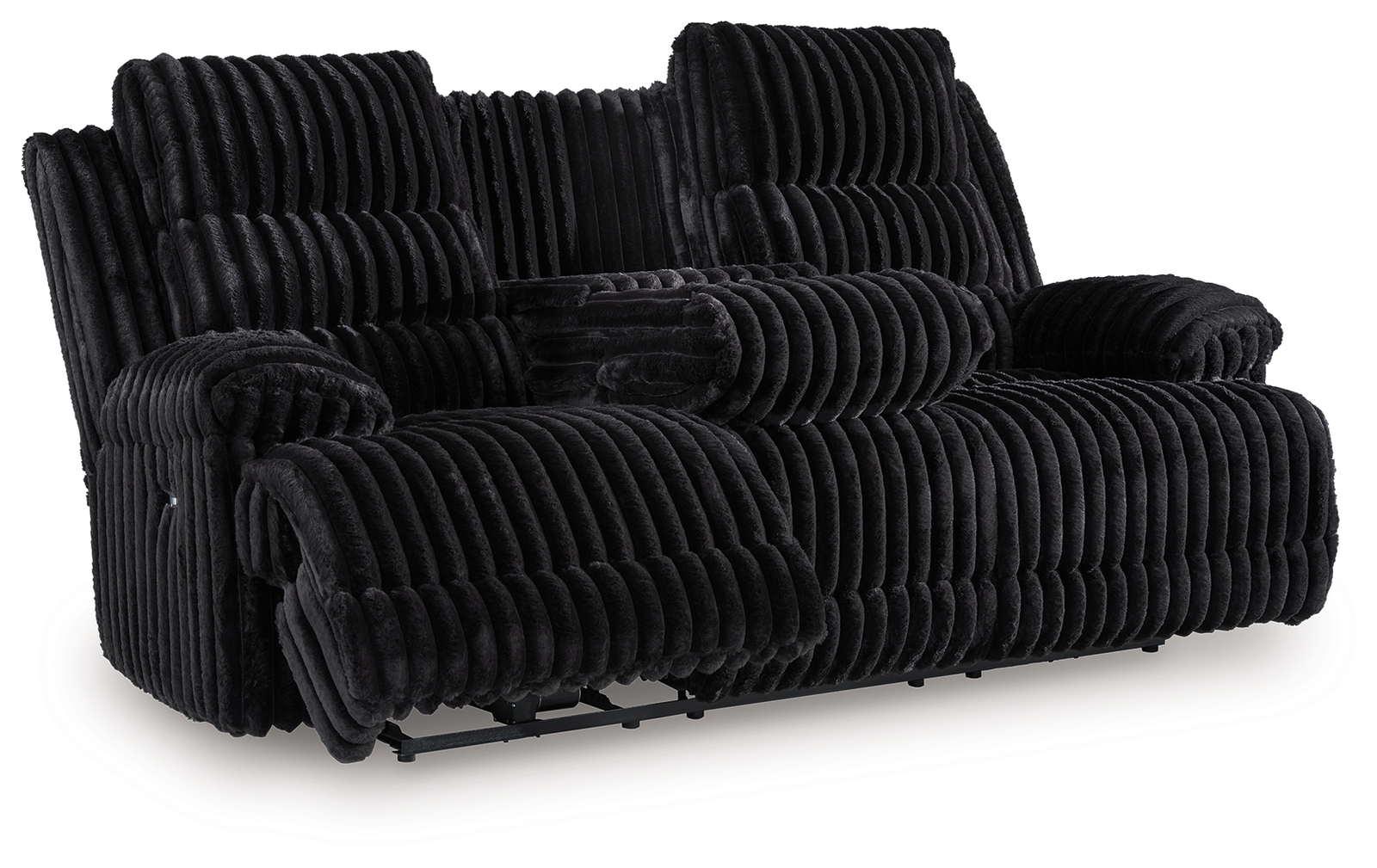 Rhine Falls - Reclining Power Sofa With Drop Down Table - Onyx