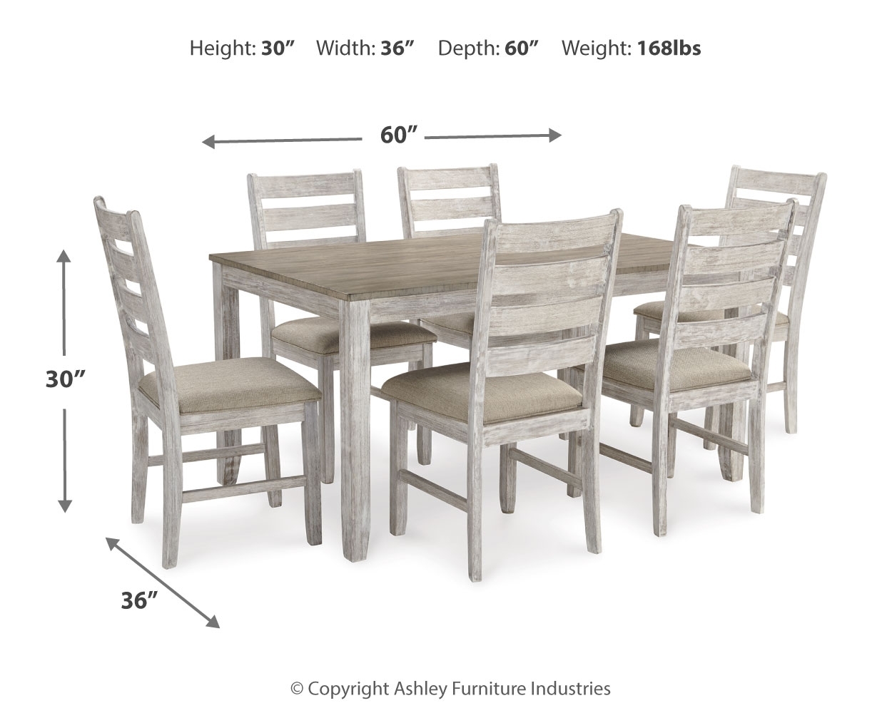 Skempton - Dining Room Table Set (Set of 7) - White - Image 3