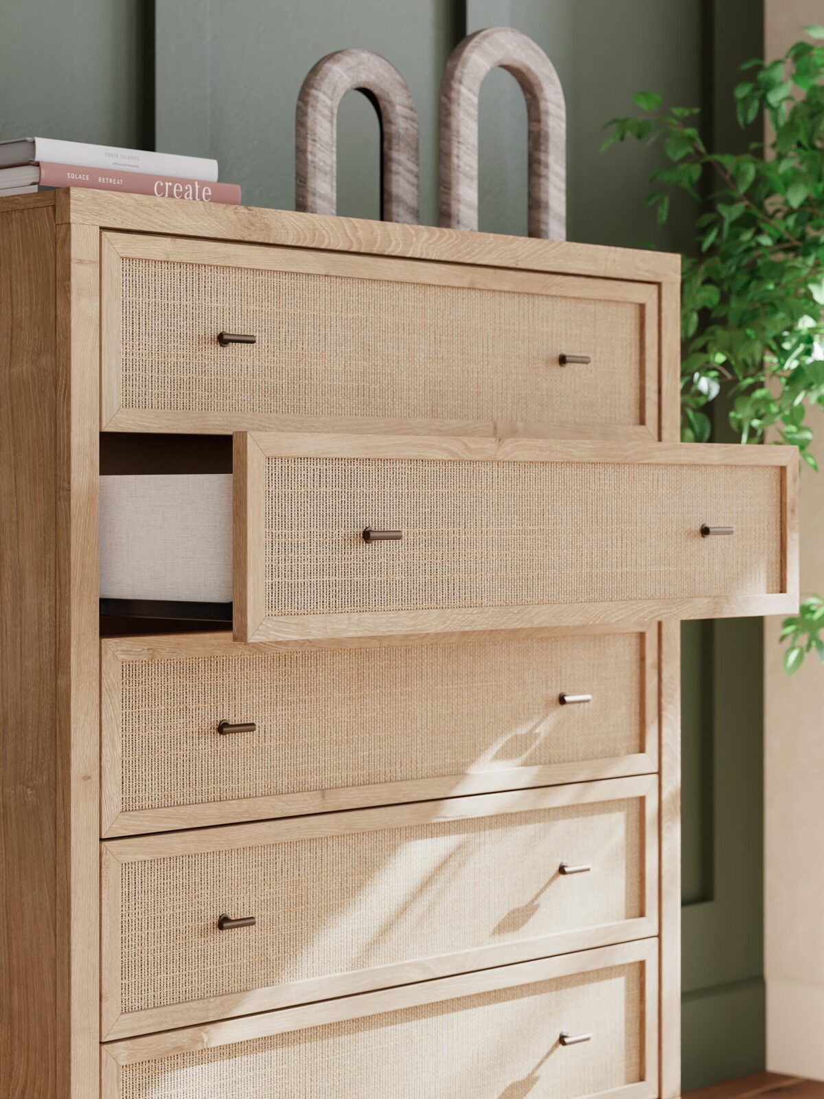 Cielden - Five Drawer Wide Chest - Two-Tone - Image 10