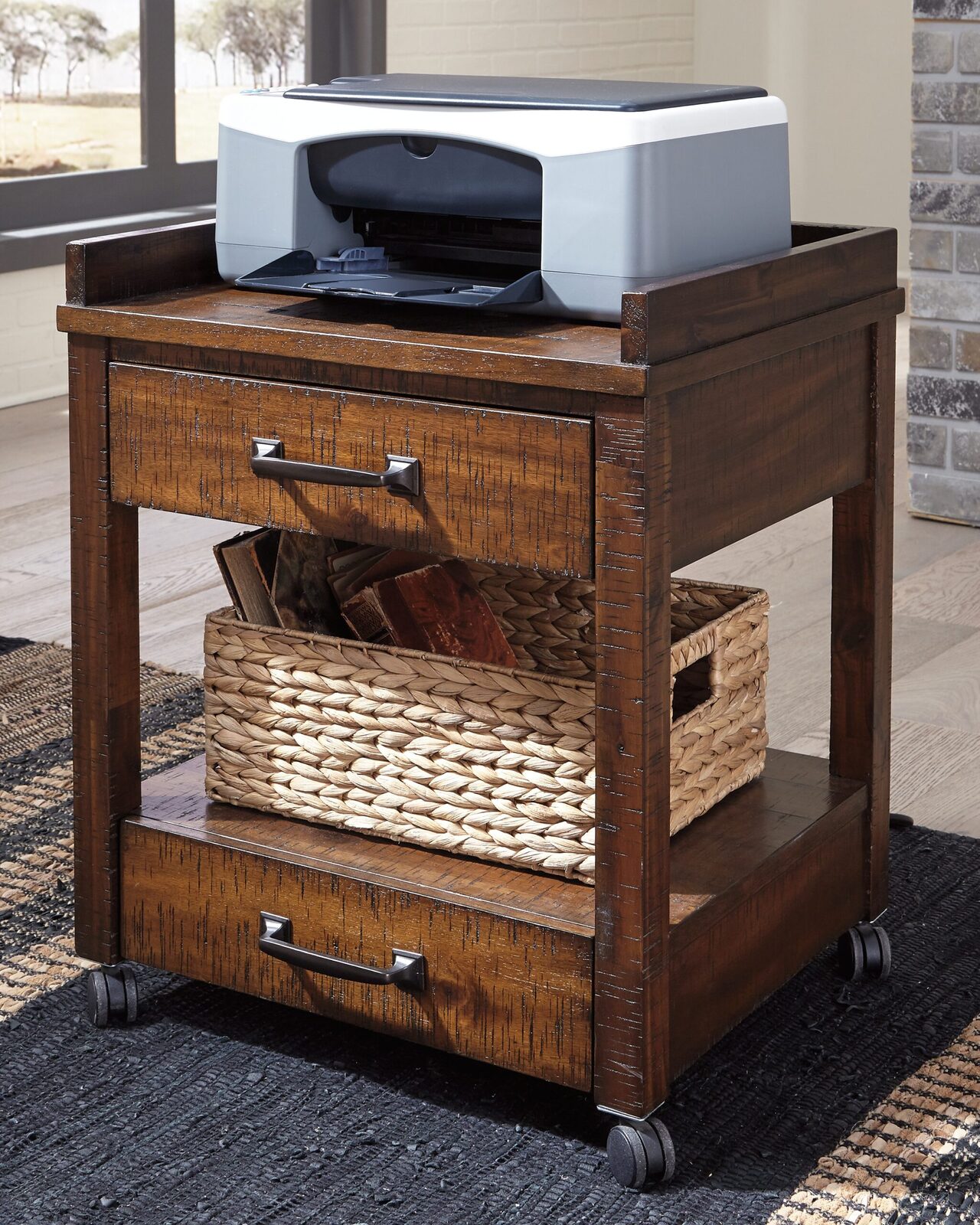 Baldridge - Printer Stand - Rustic Brown - Image 2
