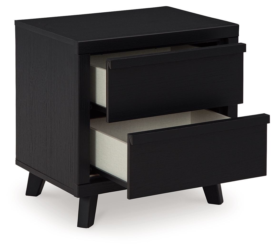 Danziar - Two Drawer Night Stand - Black - Image 3