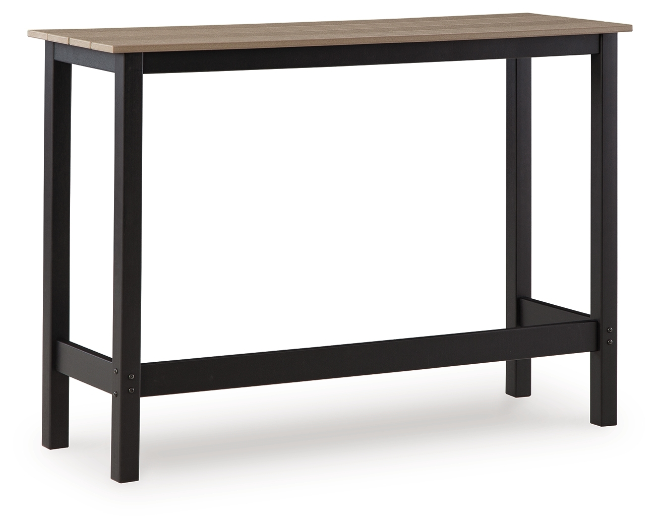 Shoreline Beach - Outdoor Counter Table And 2 Barstools (Set of 3) - Black / Beige - Image 3