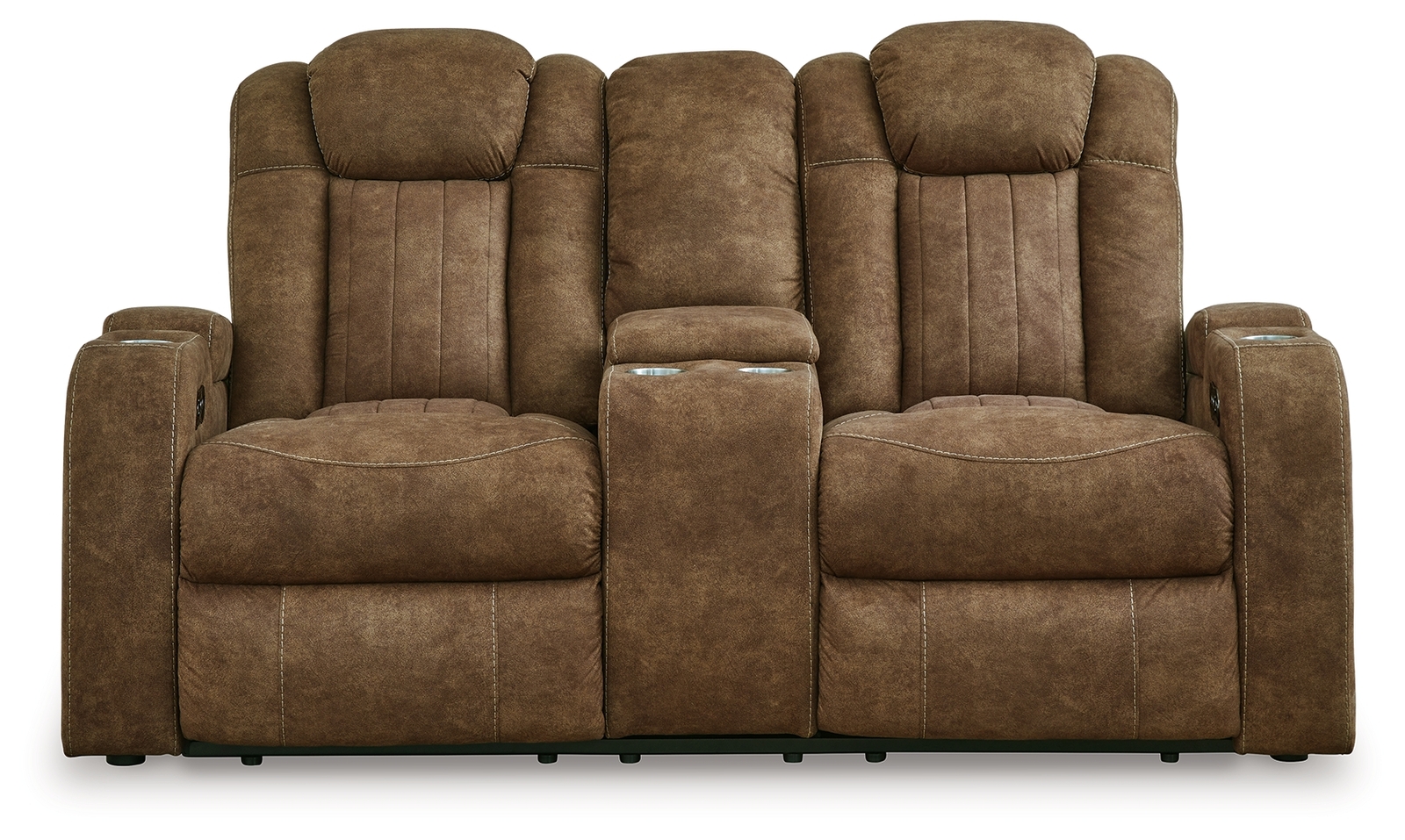 Wolfridge - Power Reclining Loveseat With Console /Adj Hdrst - Brindle - Image 4