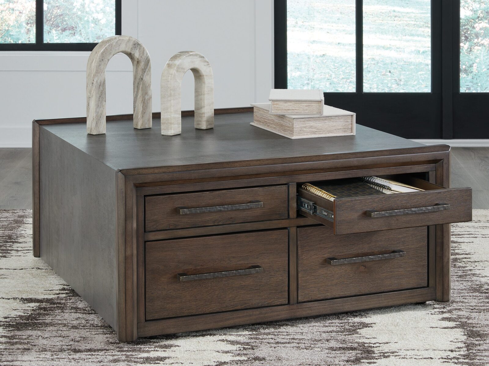 Kallenny - Square Cocktail Table - Brown / Gray - Image 8