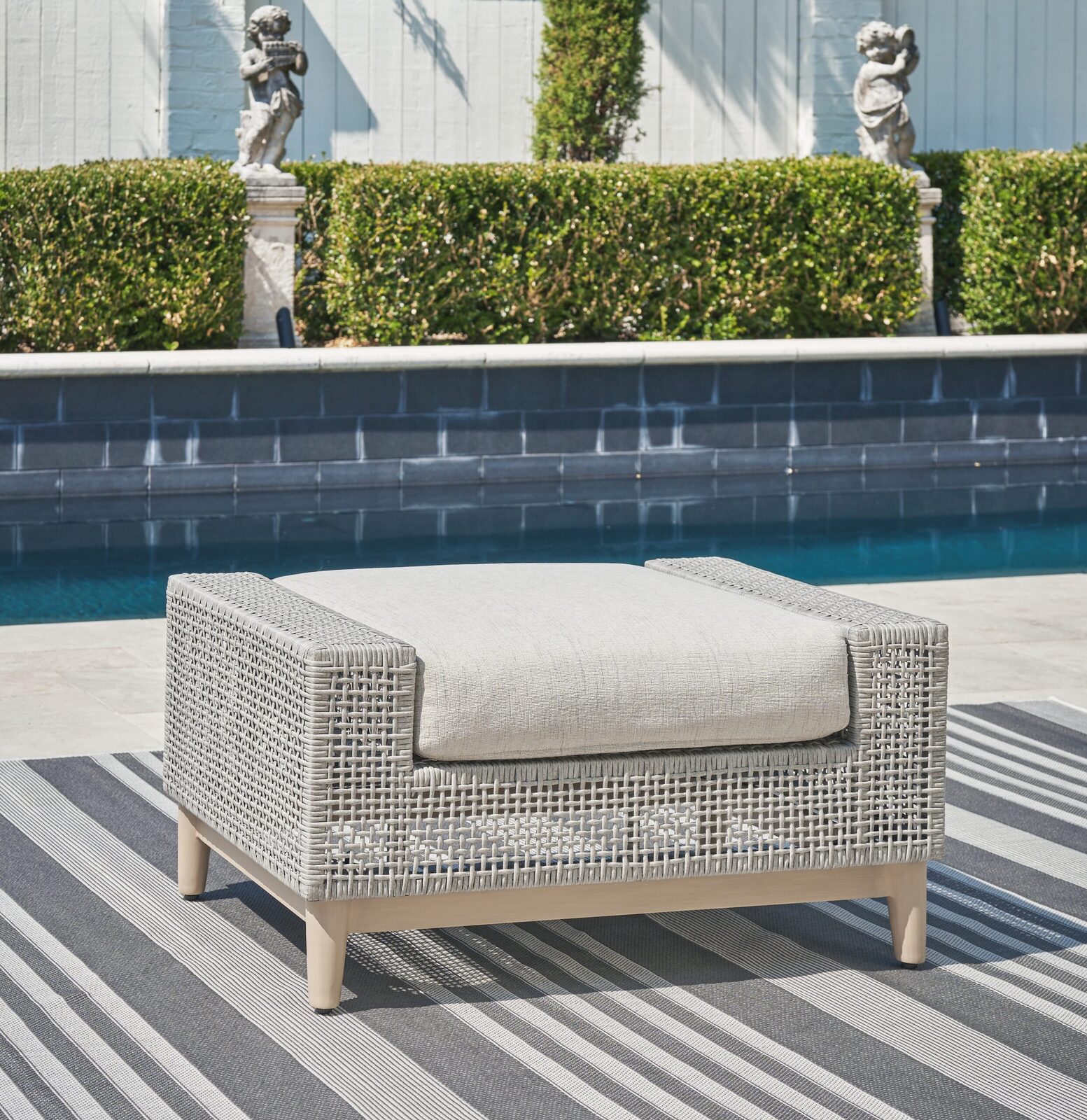 Seton Creek - Ottoman With Cushion - Gray - Image 2