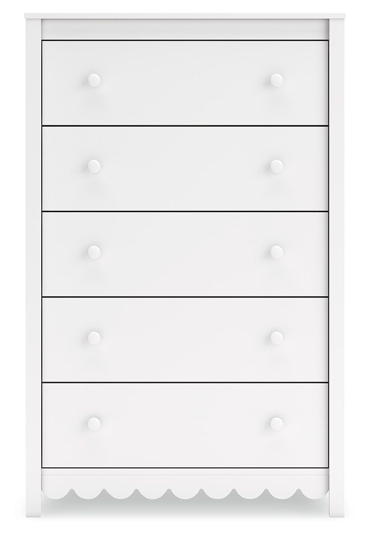 Hallityn - Five Drawer Chest - White - Image 5