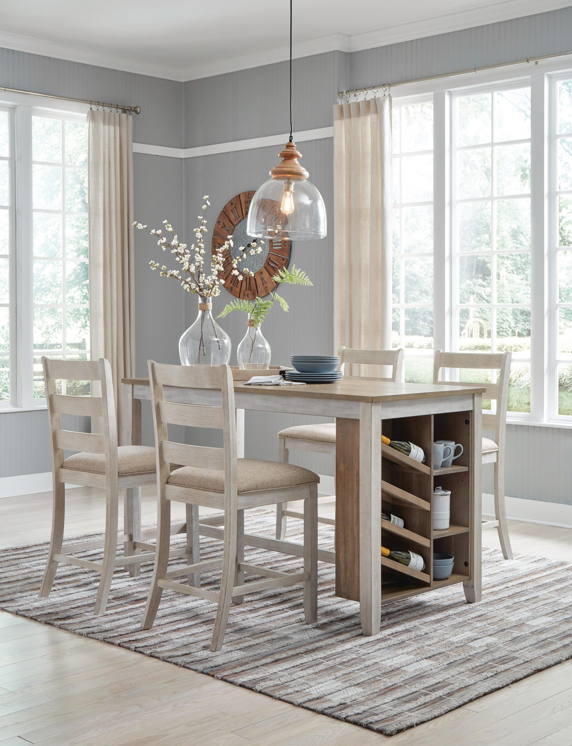 Skempton - Rectangular Counter Table With Storage - White - Image 7