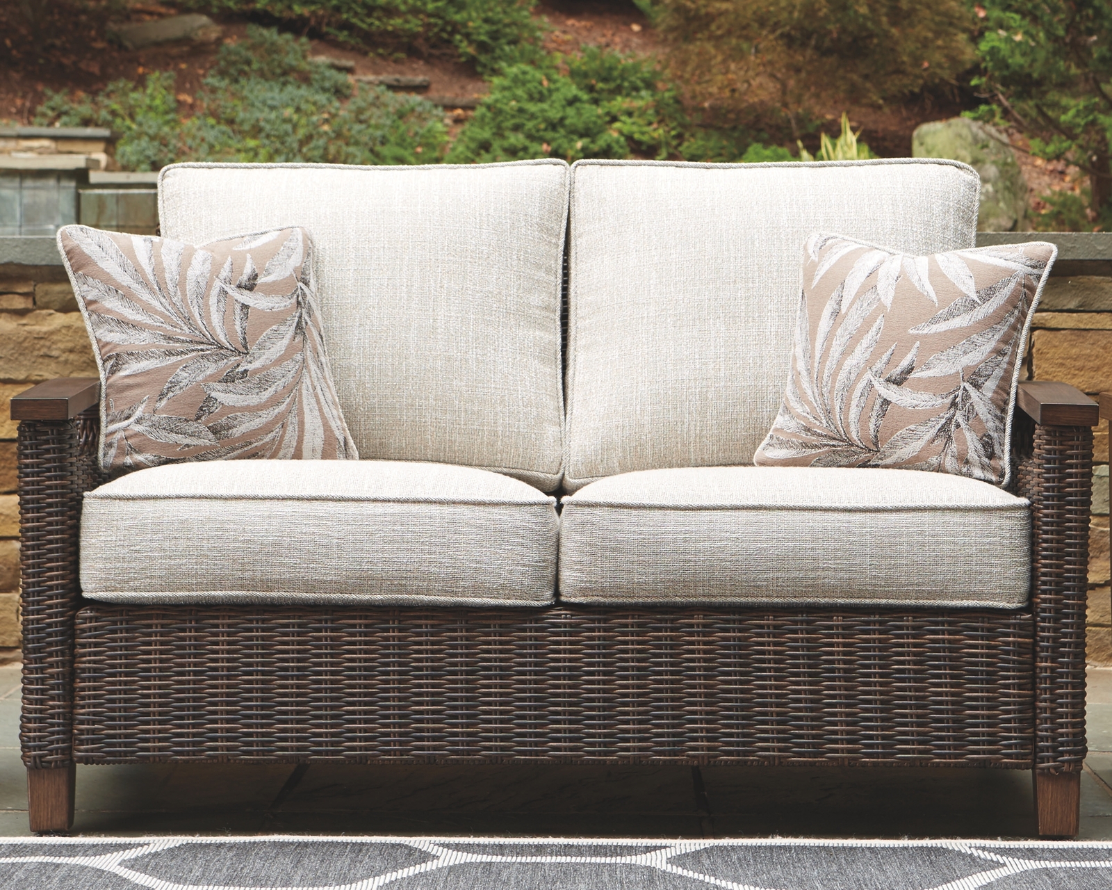 Paradise Trail - Loveseat w/Cushion - Medium Brown - Image 2