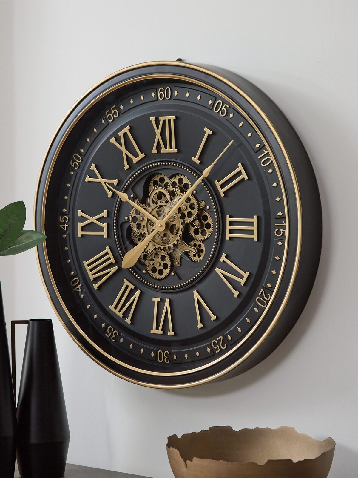 Dairton - Wall Clock - Black / Gold Finish - Image 2