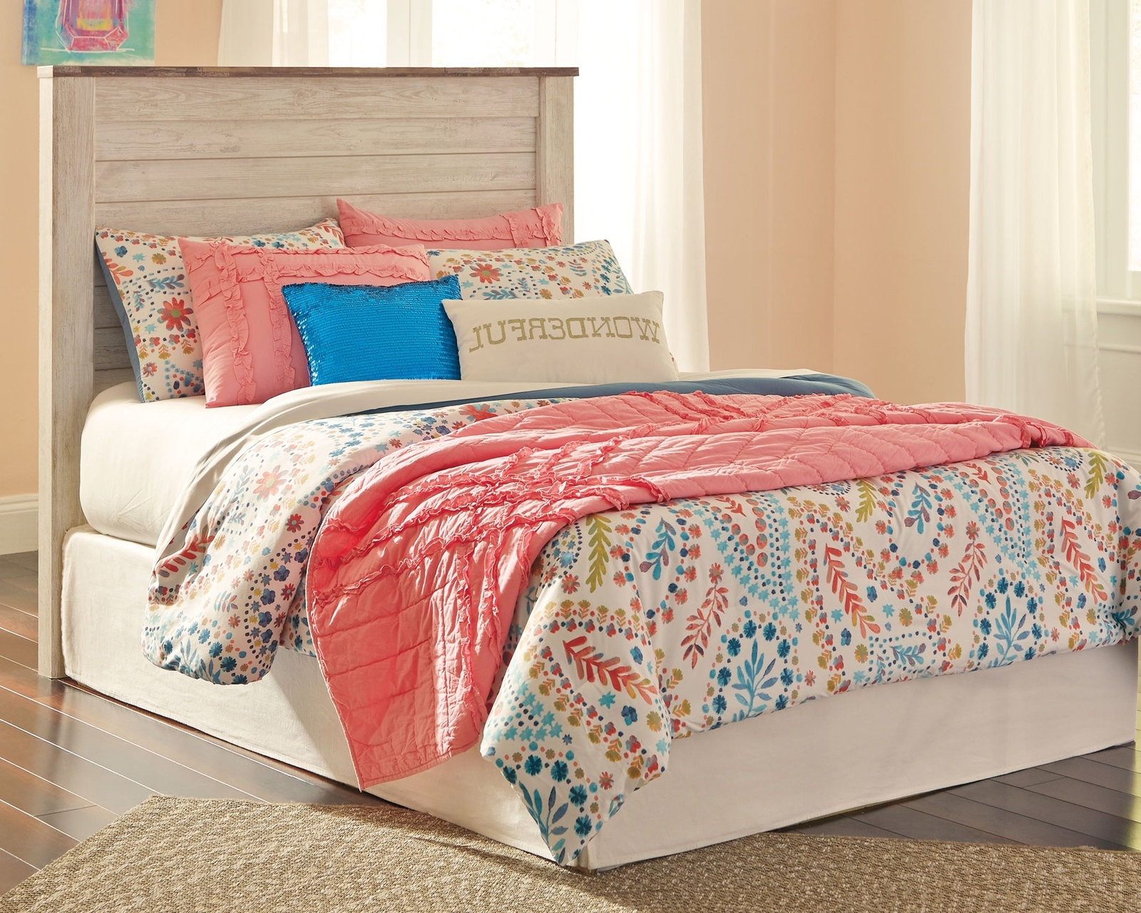 Willowton - Panel Headboard With Bolt On Bed Frame - Image 2