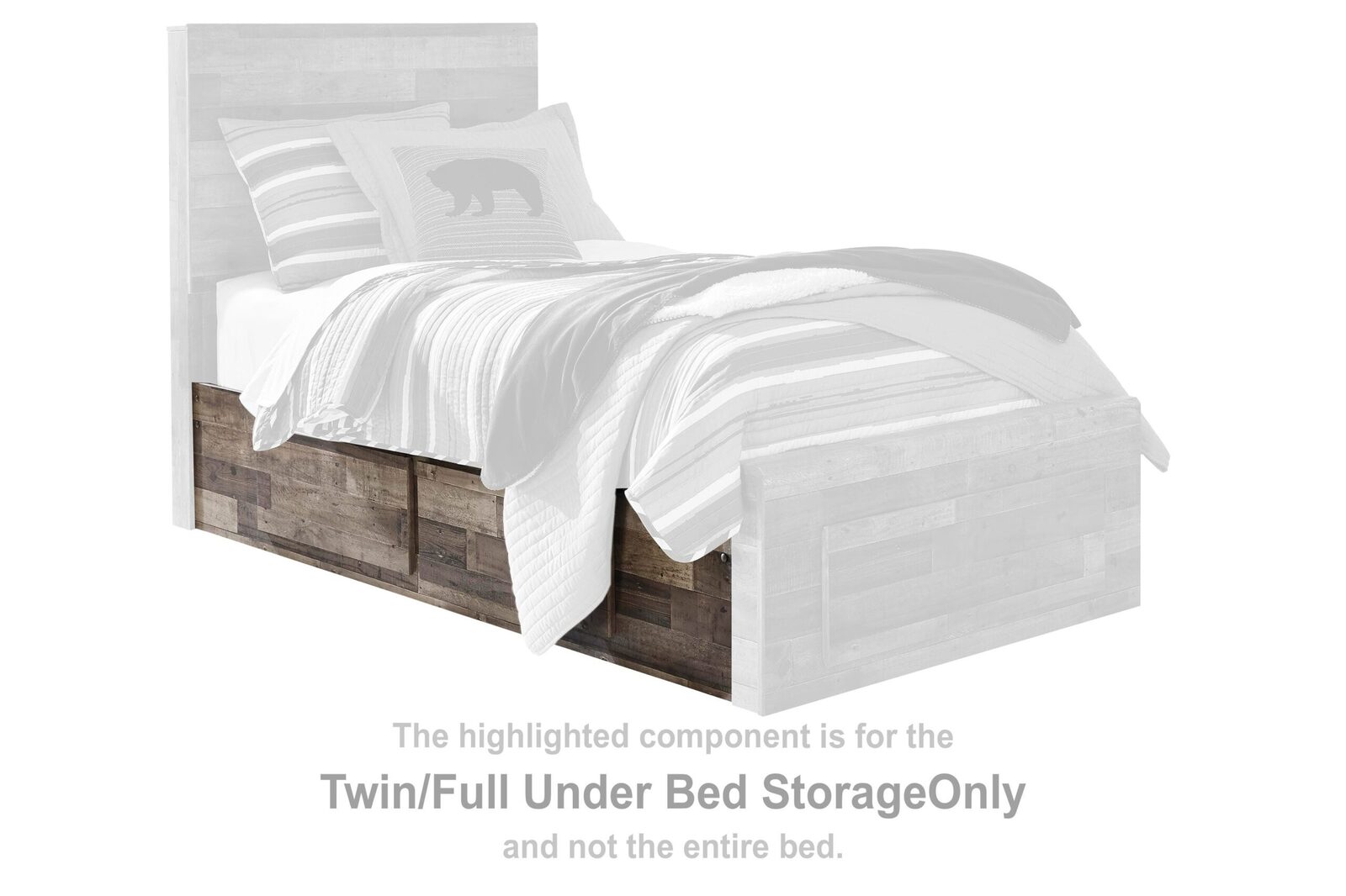 Derekson - Twin/Full Under Bed Storage - Multi Gray