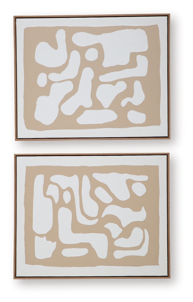 Waldett - Wall Art Set (Set of 2) - Beige / White - Image 6