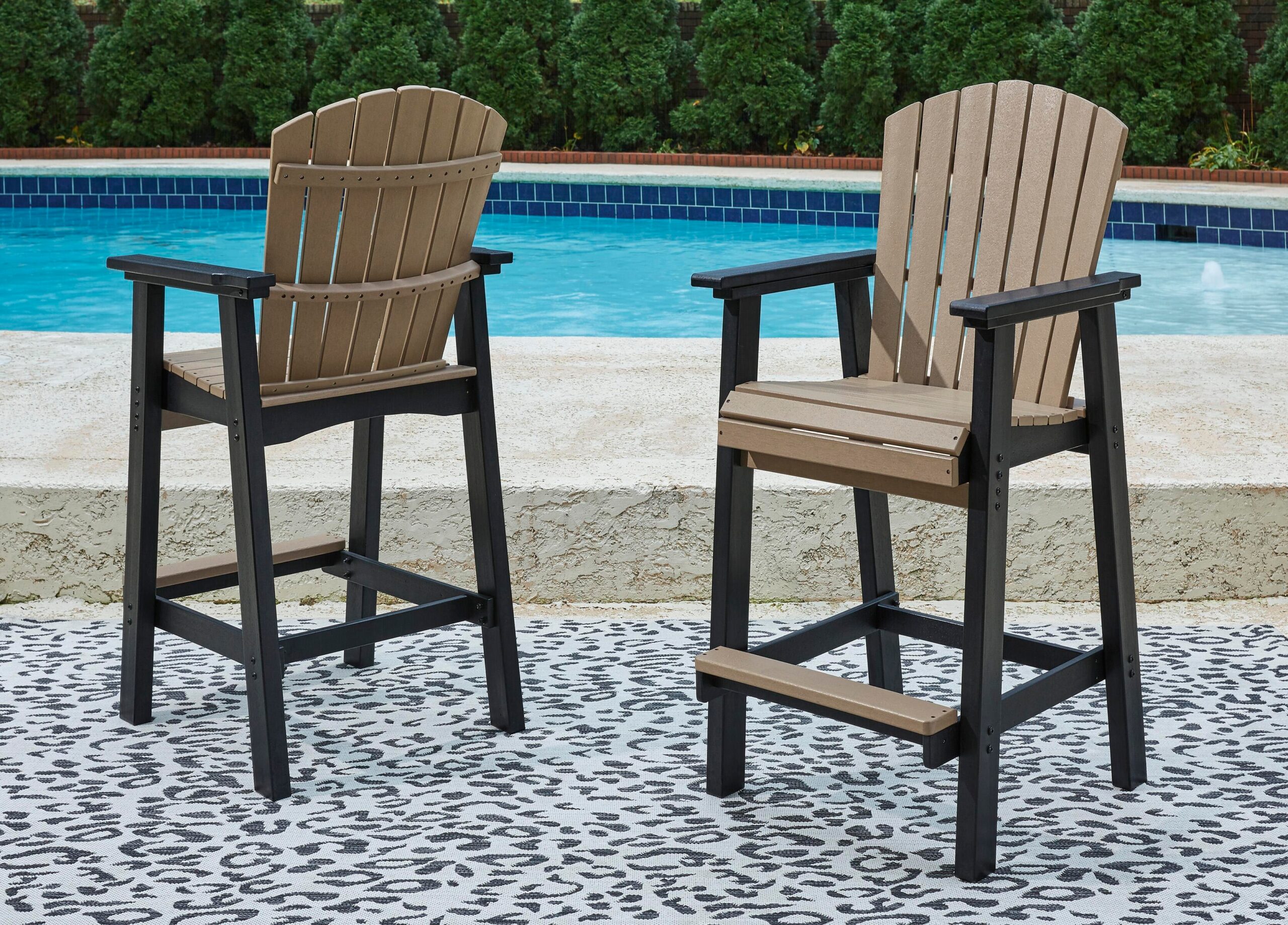 Fairen Trail - Tall Barstool (Set of 2) - Black / Driftwood - Image 2