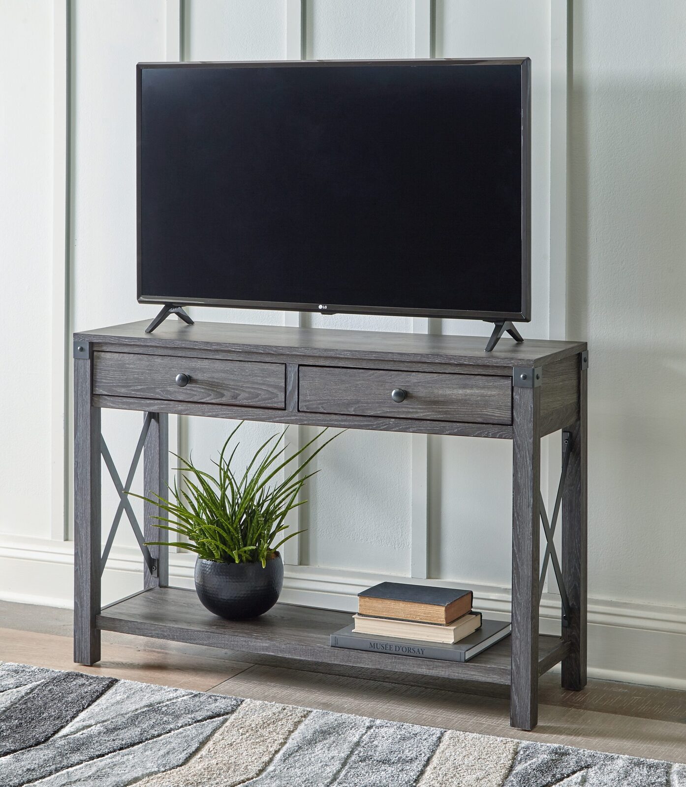 Freedan - Console Sofa Table - Grayish Brown - Image 6