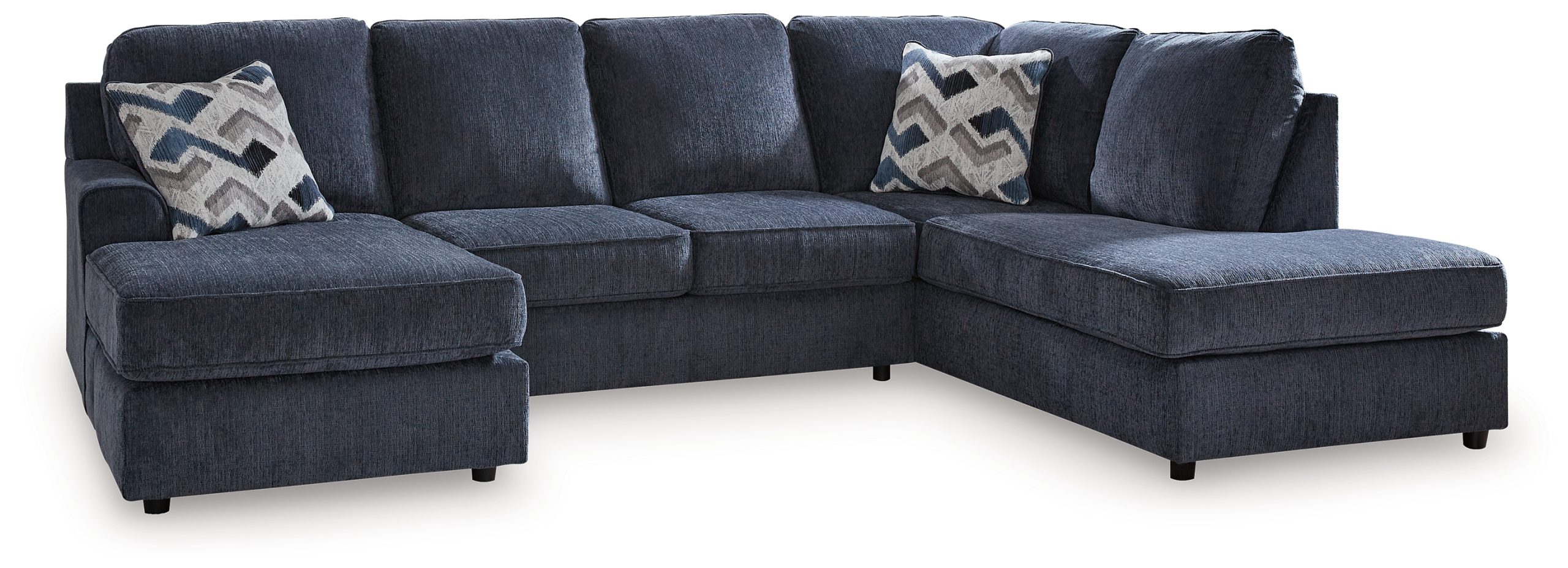 Albar Place - 3 Pc. - 2-Piece Sectional With Laf Sofa Chaise, Ottoman - Cobalt - Image 3