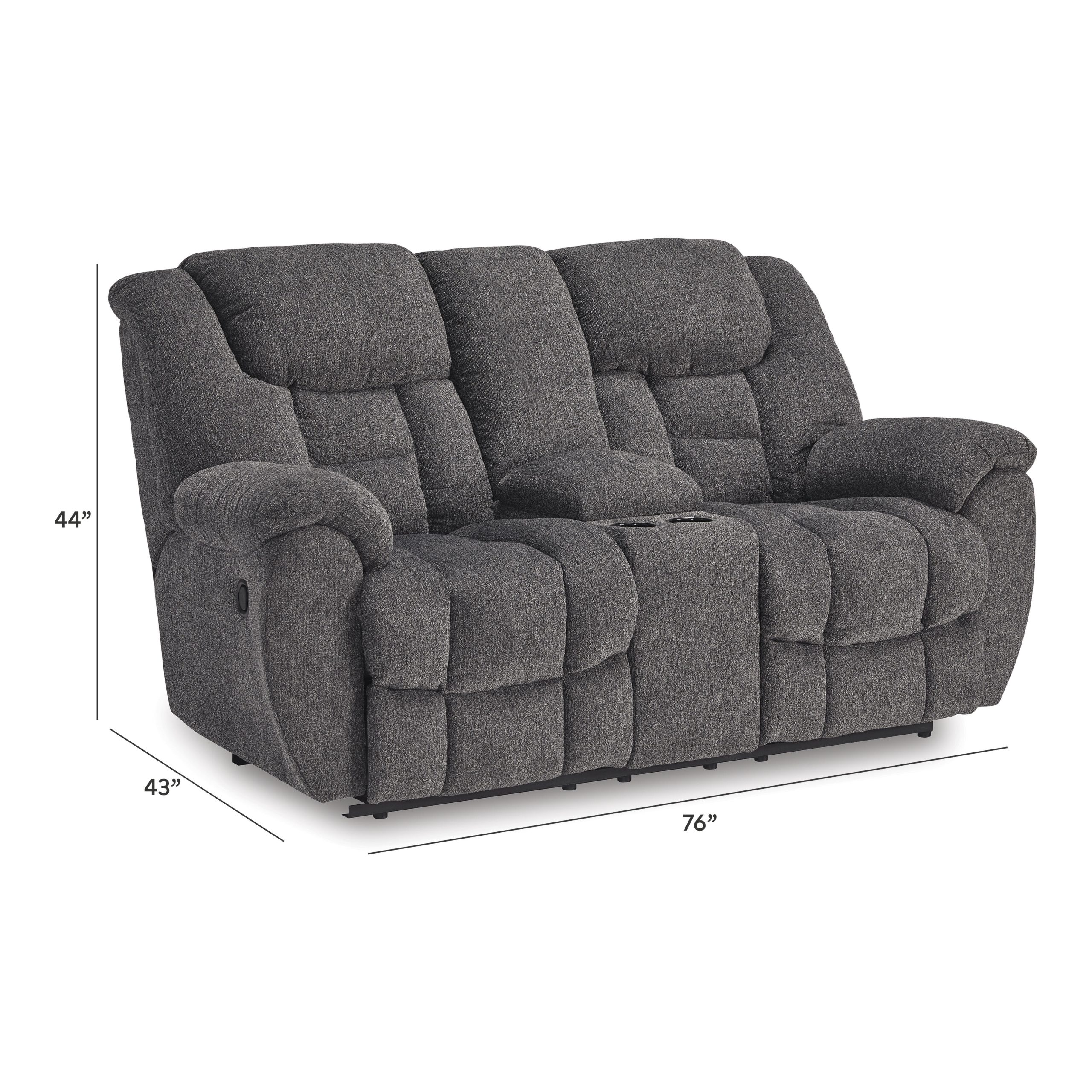 Foreside - Dbl Reclining Loveseat with Console - Charcoal - Image 9