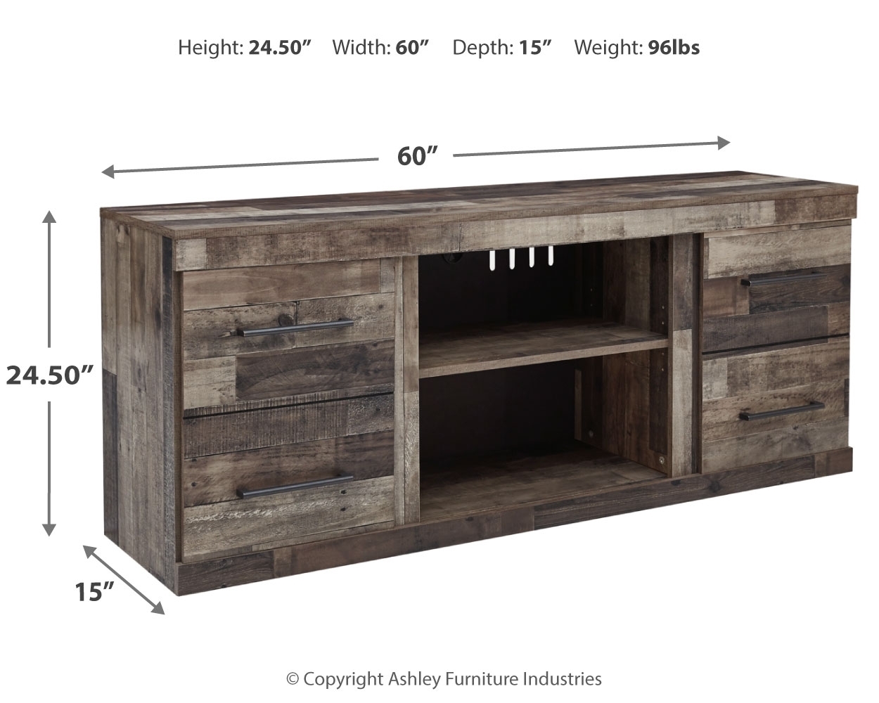 Derekson - LG TV Stand w/Fireplace Option - Multi Gray - Image 9