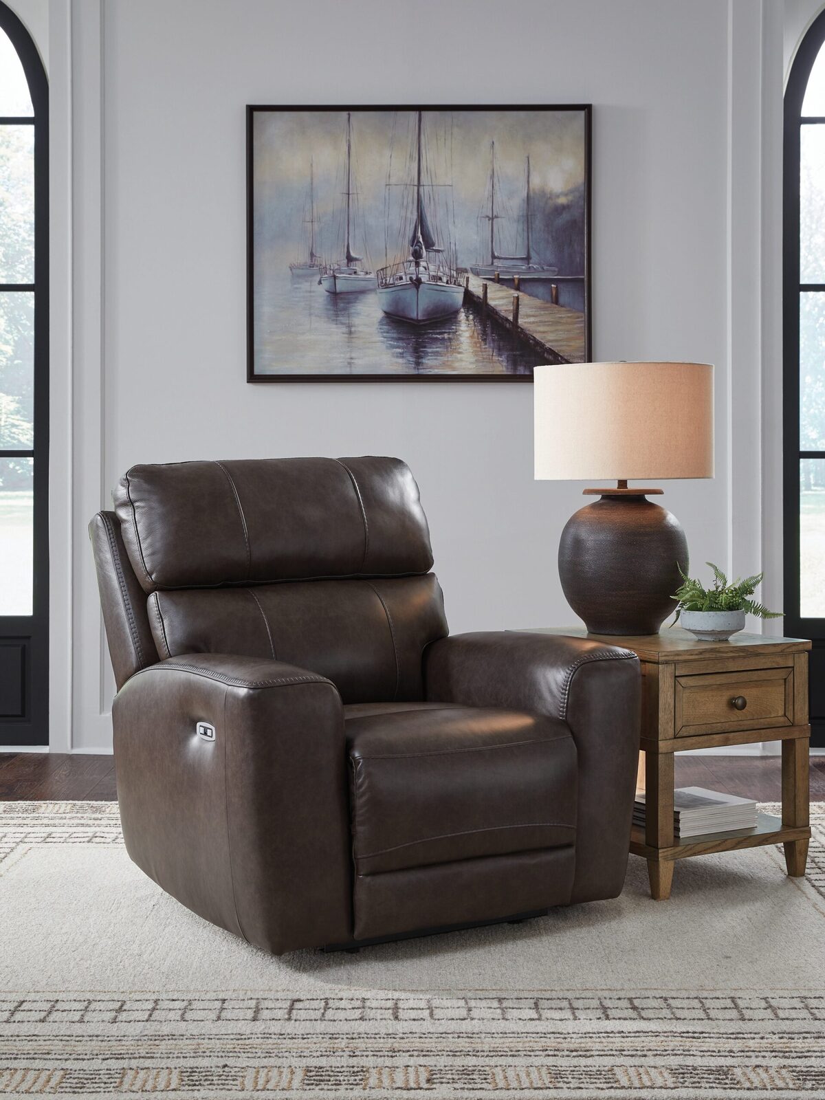 Crossplex - Power Recliner / Adjustable Headrest - Smoke - Image 2