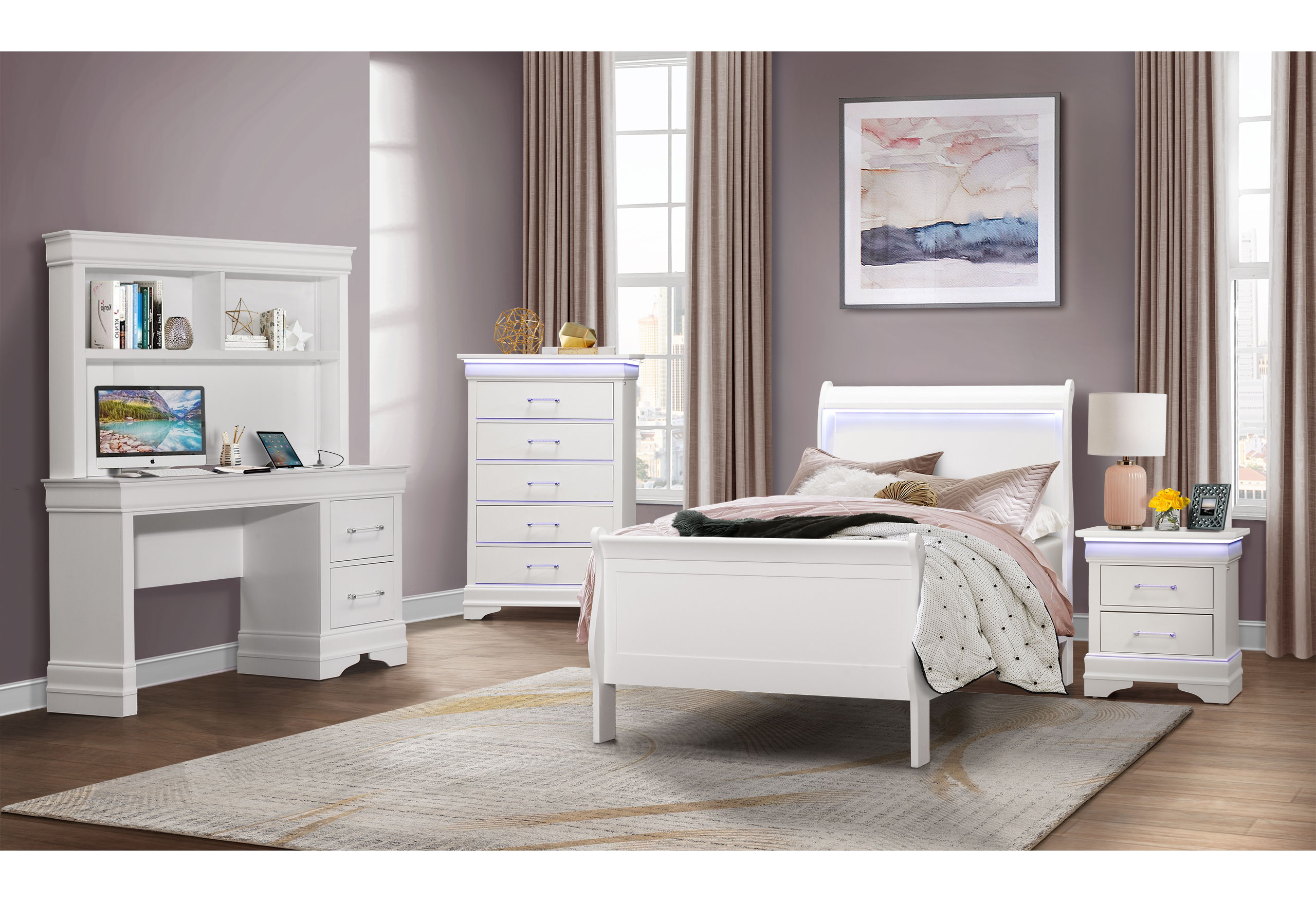 Charlie - Twin Bed - White - Image 3