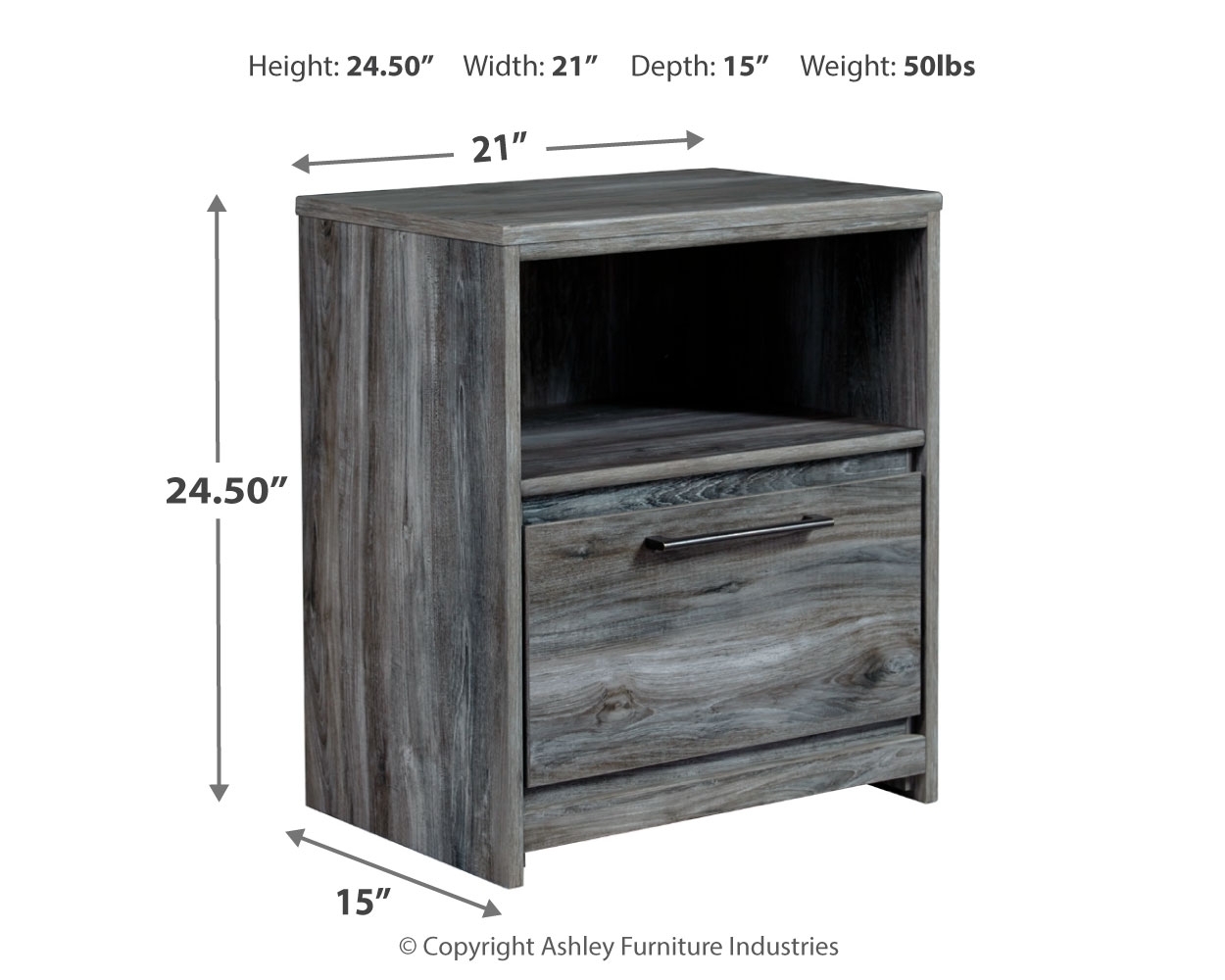 Baystorm - One Drawer Night Stand - Image 4